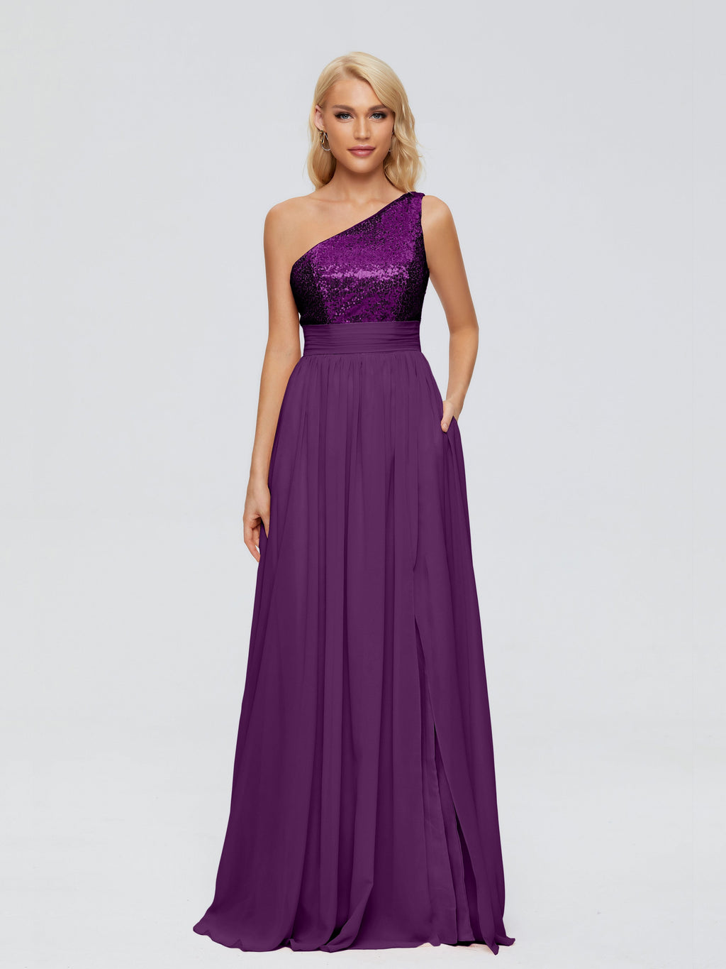 Margaret One-Shoulder Sequins Bridesmaid Dress