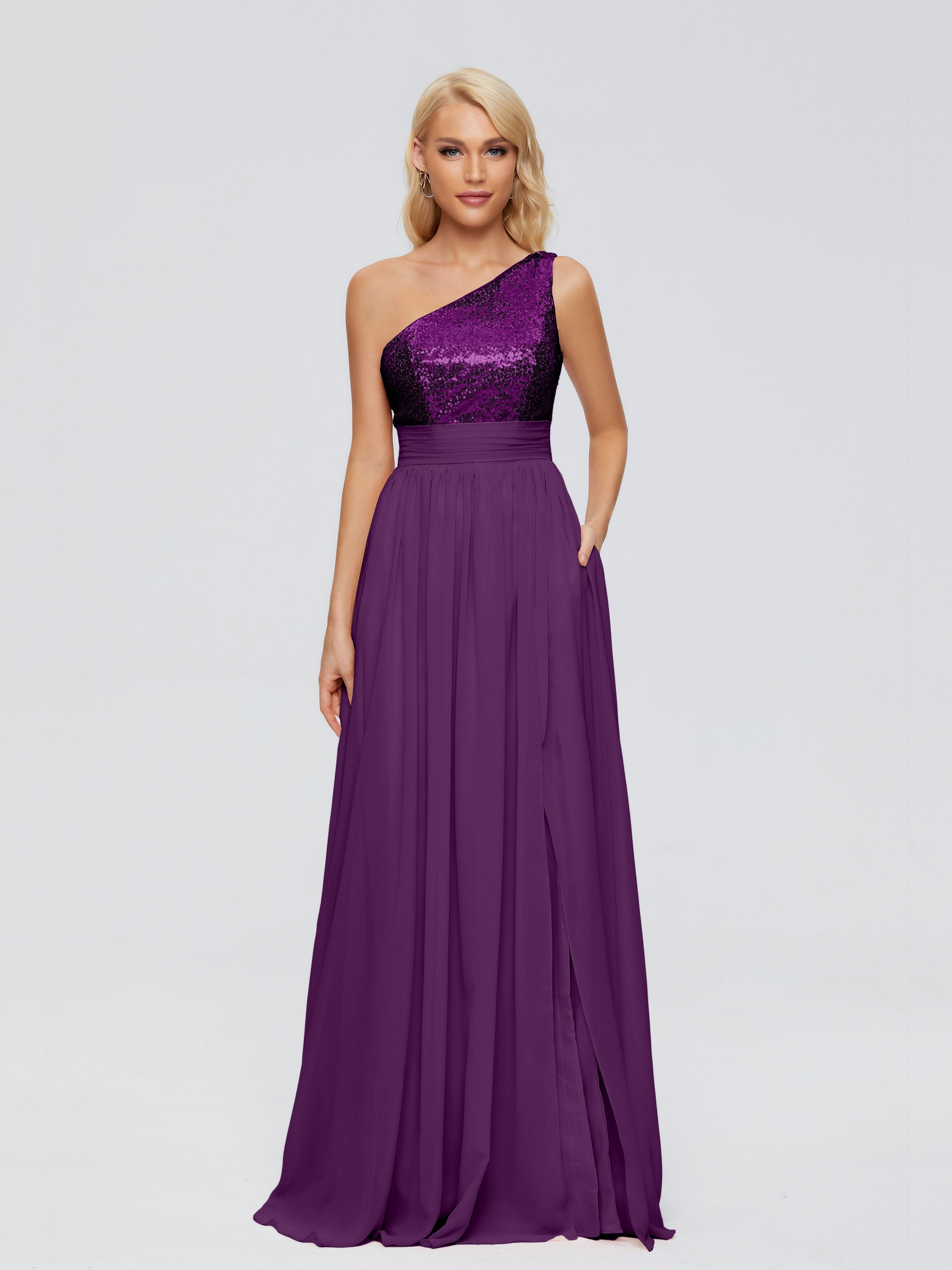 Margaret One-Shoulder Sequins Bridesmaid Dress