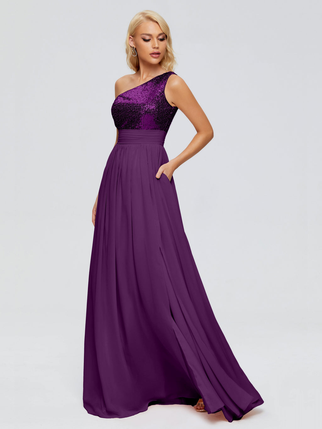 Margaret One-Shoulder Sequins Bridesmaid Dress