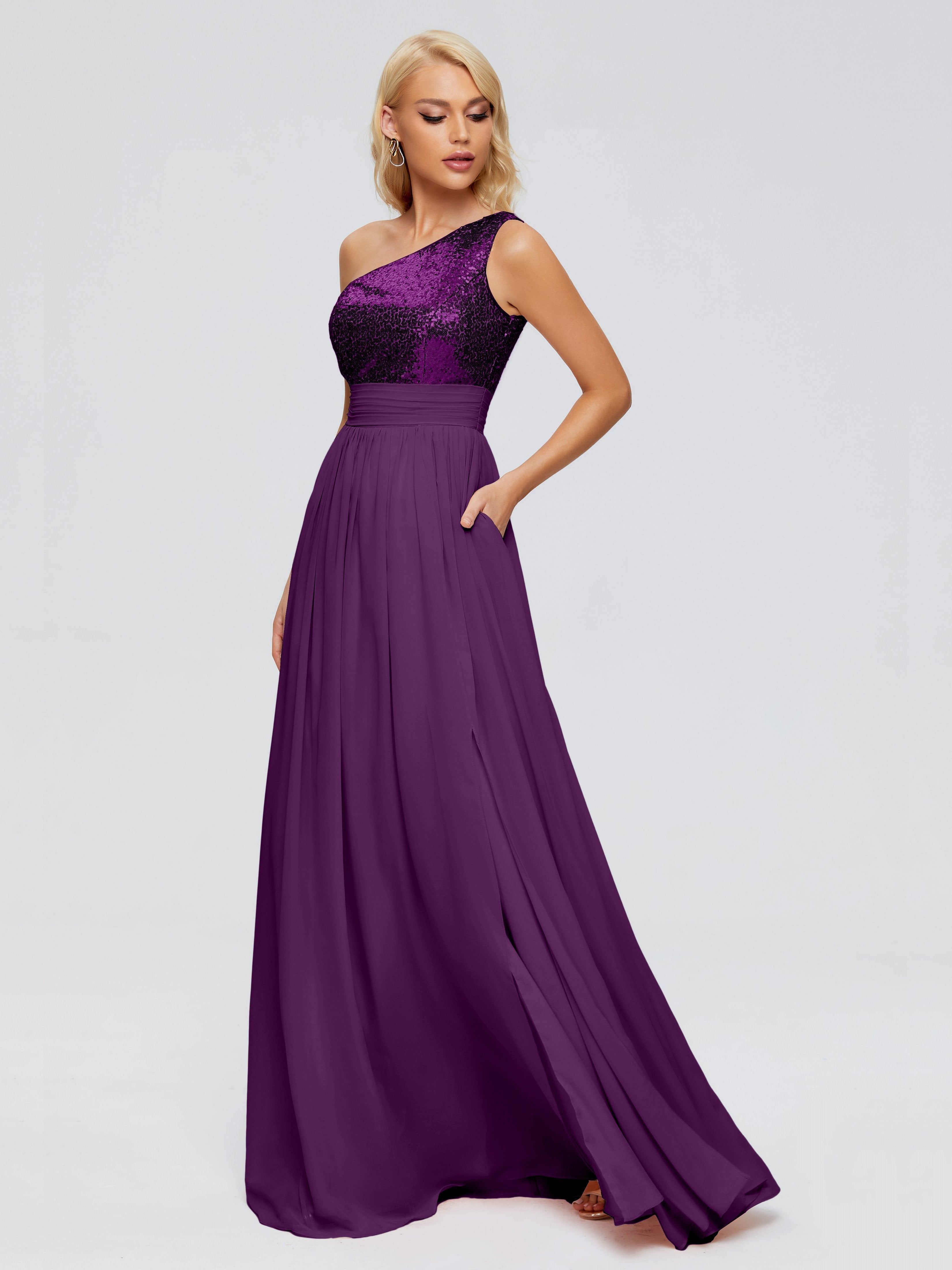 Margaret One-Shoulder Sequins Bridesmaid Dress