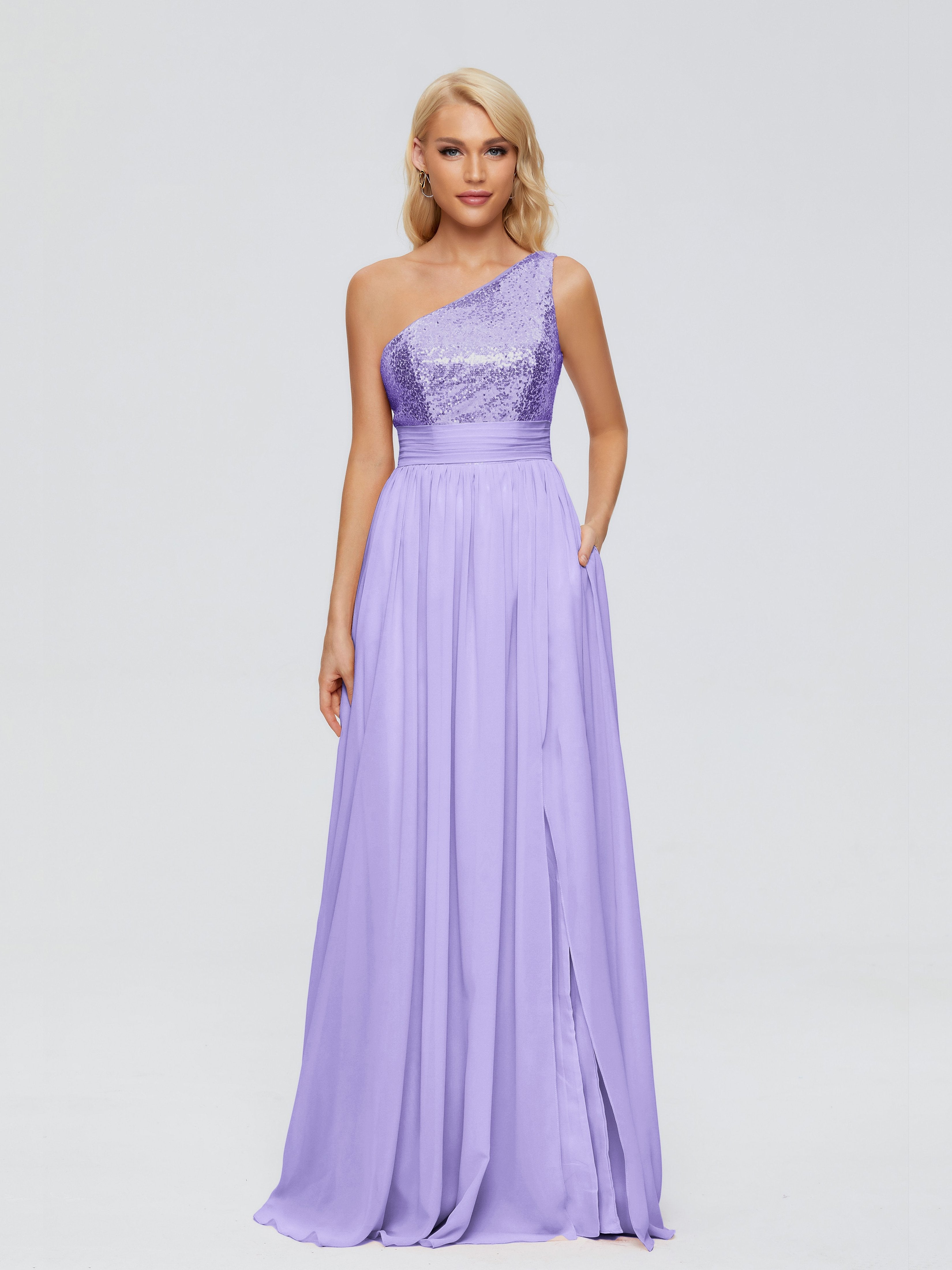 Margaret One-Shoulder Sequins Bridesmaid Dress
