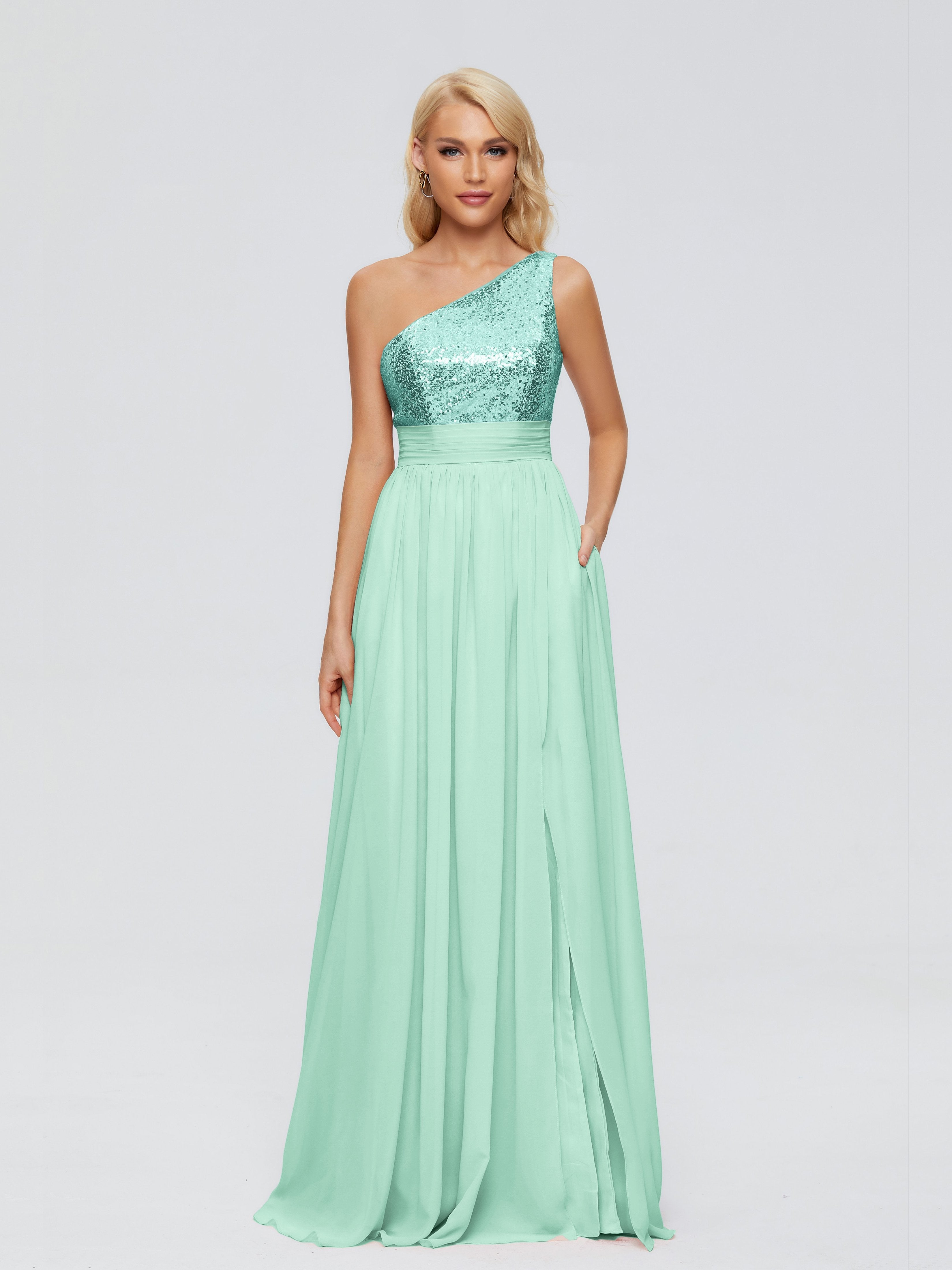 Margaret One-Shoulder Sequins Bridesmaid Dress