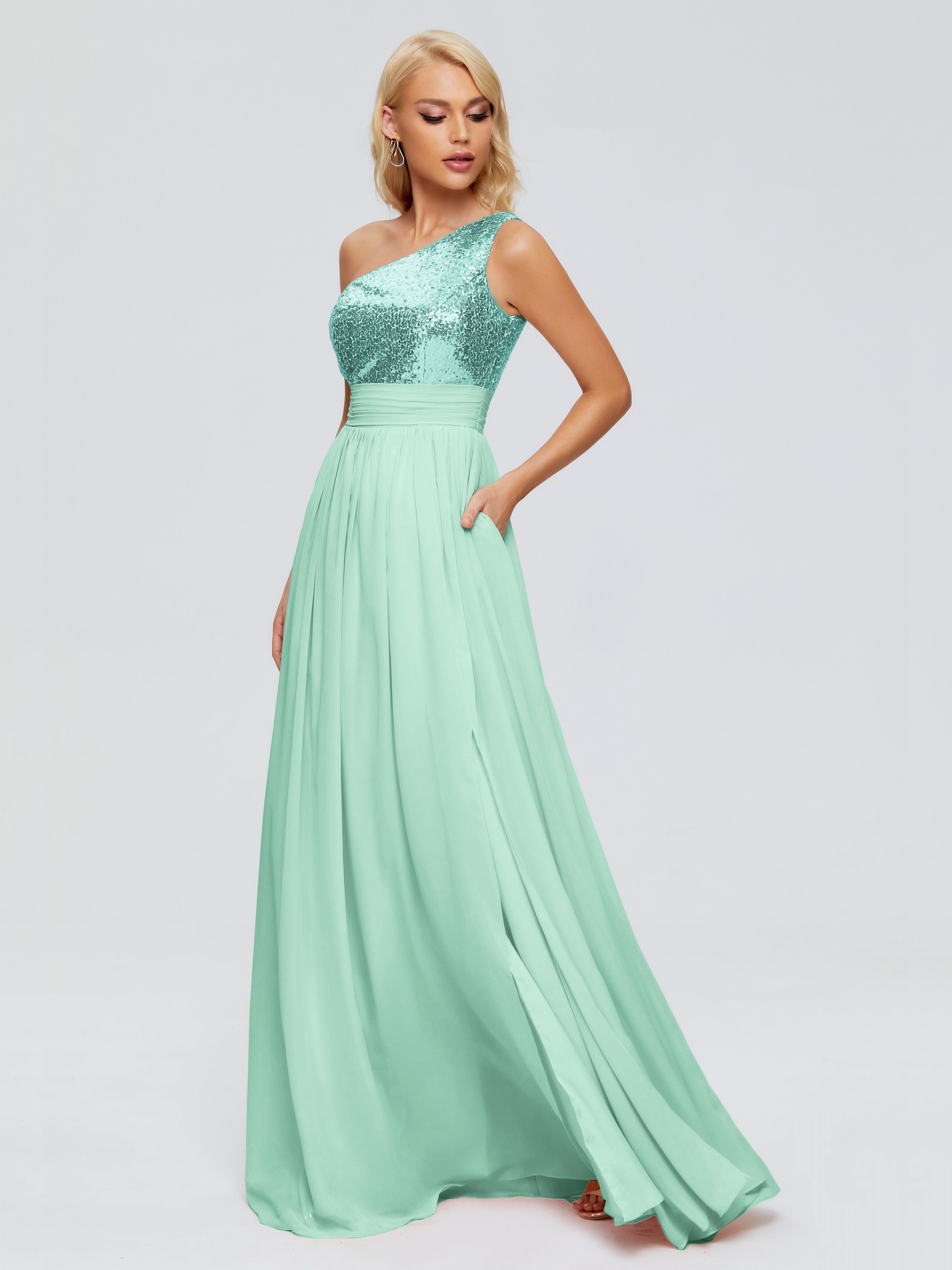 Margaret One-Shoulder Sequins Bridesmaid Dress