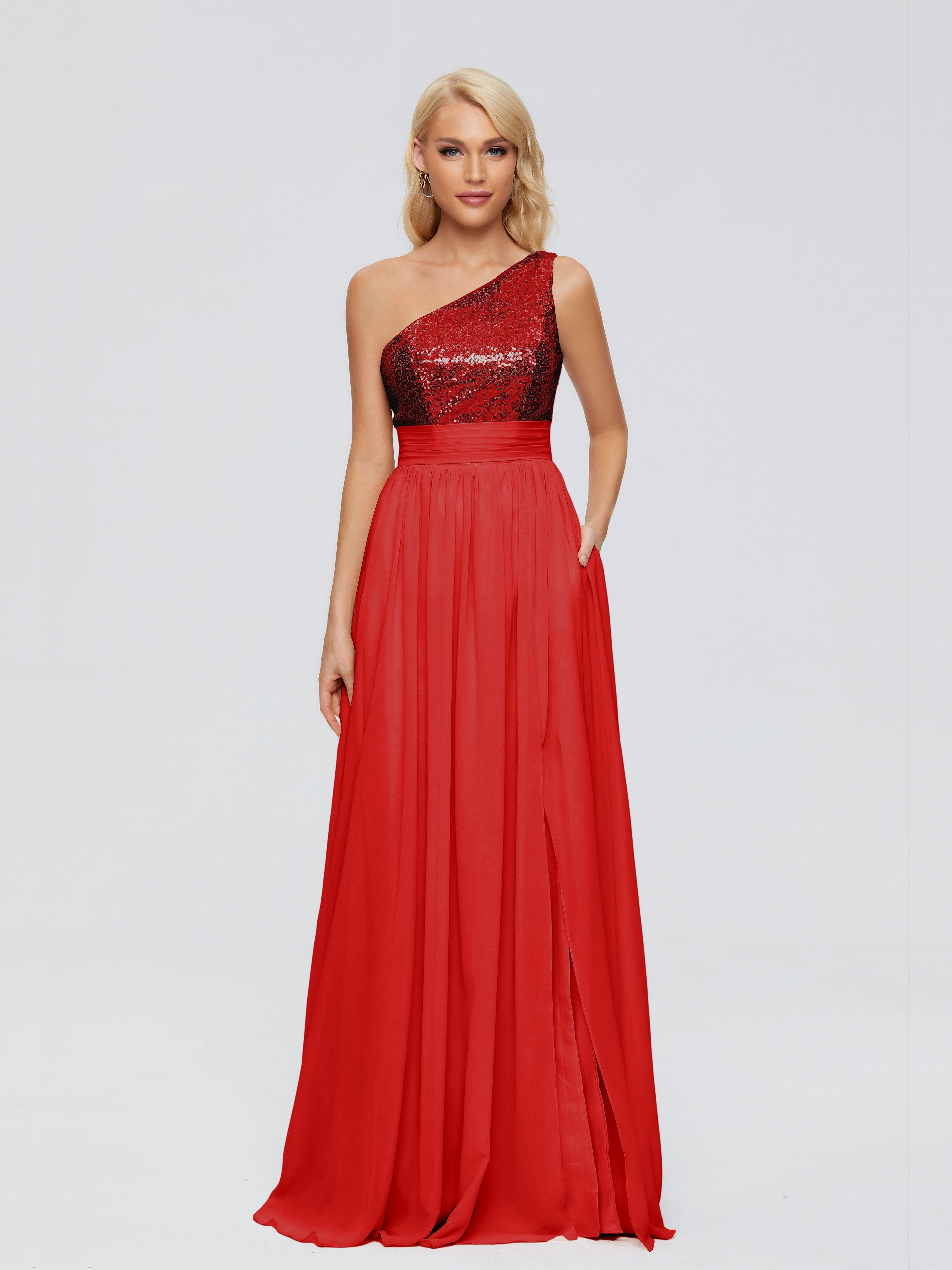 Margaret One-Shoulder Sequins Bridesmaid Dress