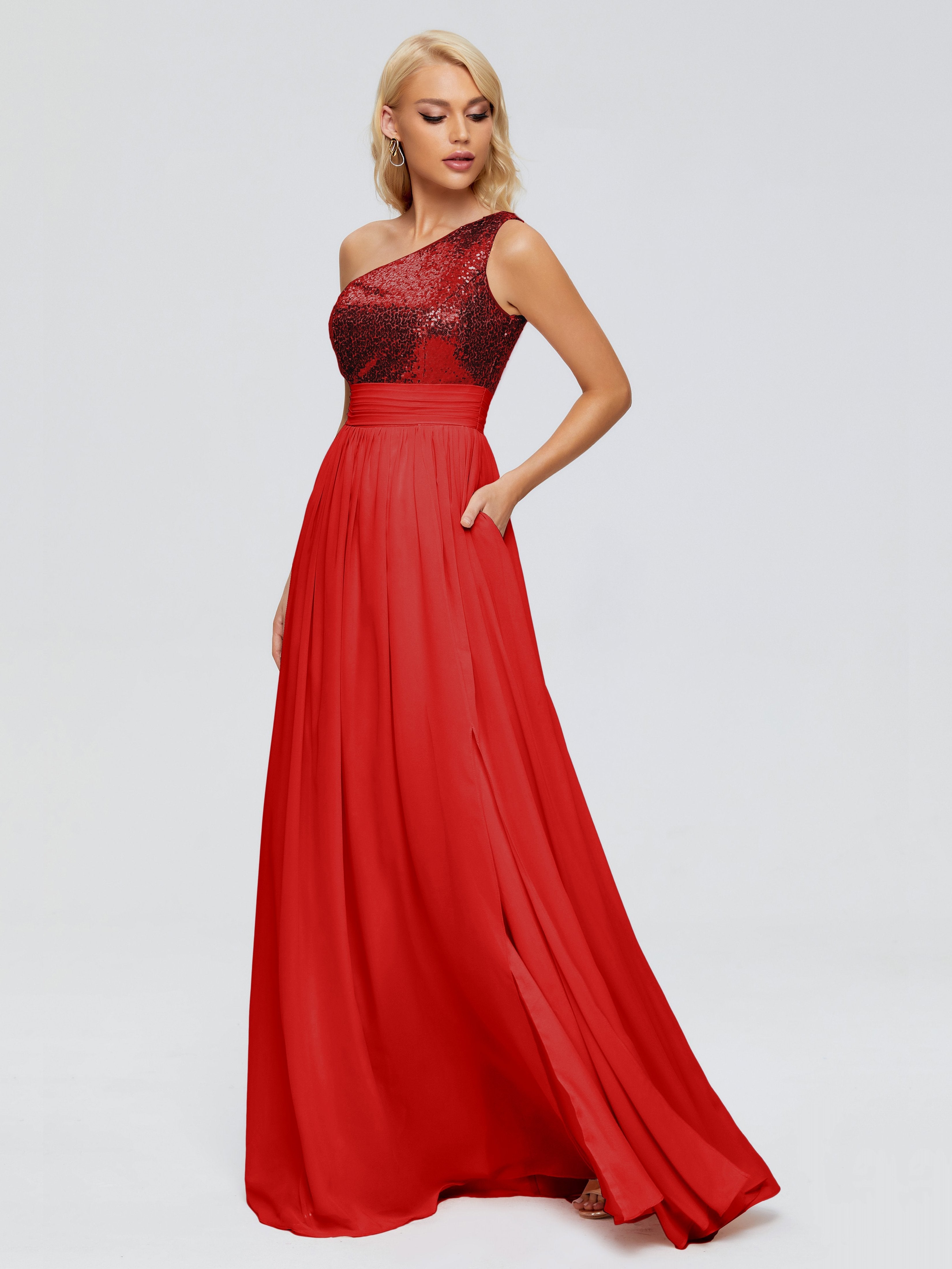 Margaret One-Shoulder Sequins Bridesmaid Dress