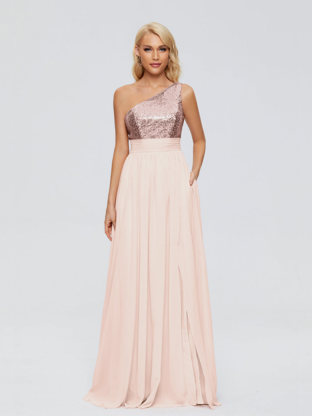 Margaret One-Shoulder Sequins Bridesmaid Dress