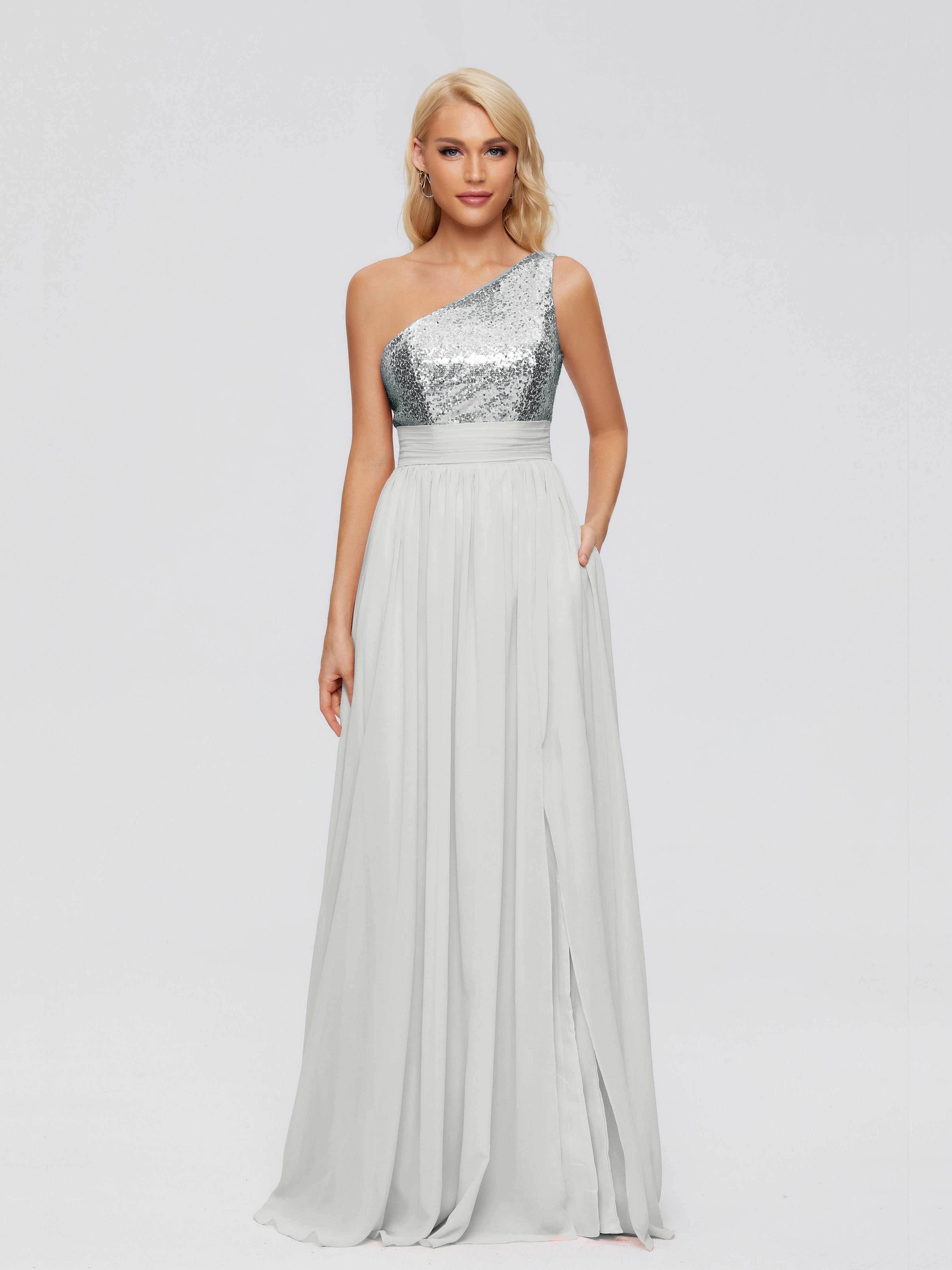 Margaret One-Shoulder Sequins Bridesmaid Dress