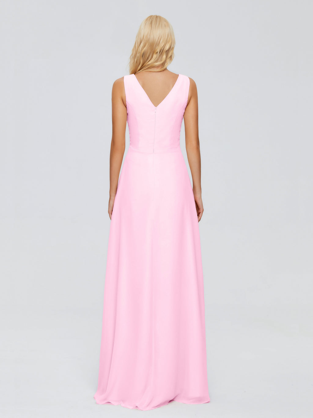 Maria V Neck Sleeveless Chiffon Bridesmaid Dresses