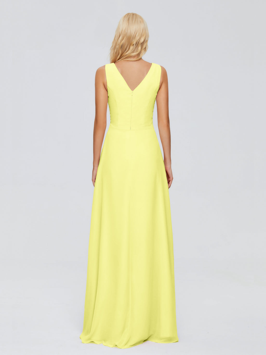 Maria V Neck Sleeveless Chiffon Bridesmaid Dresses