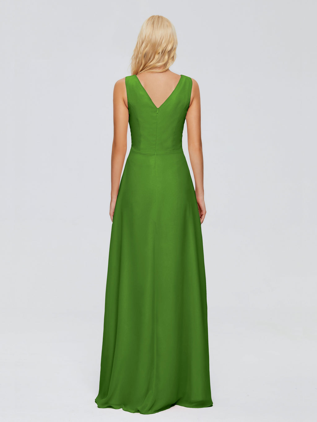 Maria V Neck Sleeveless Chiffon Bridesmaid Dresses