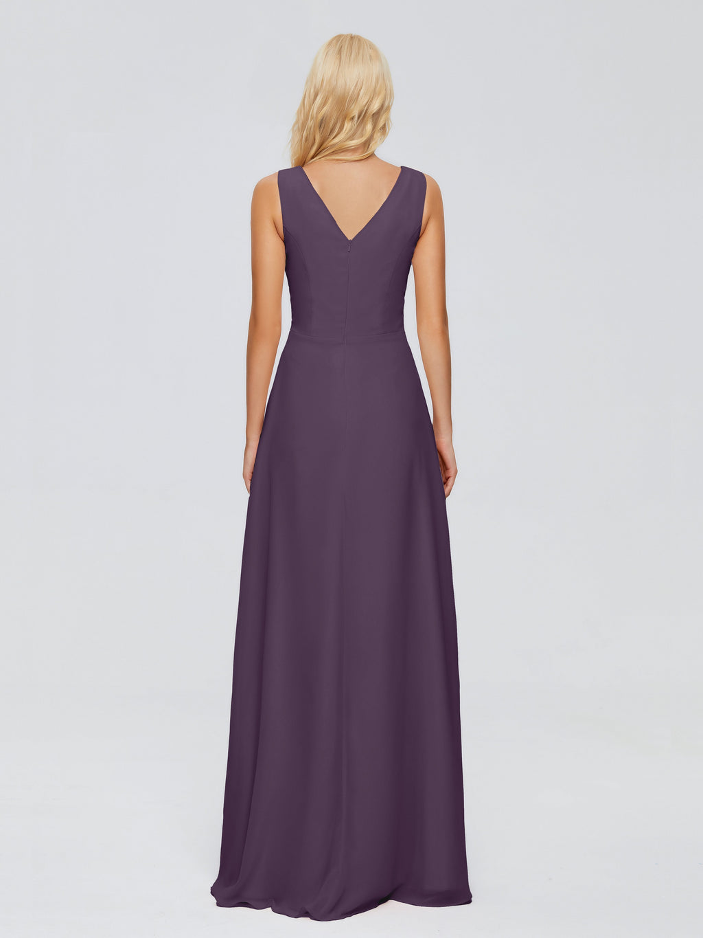 Maria V Neck Sleeveless Chiffon Bridesmaid Dresses