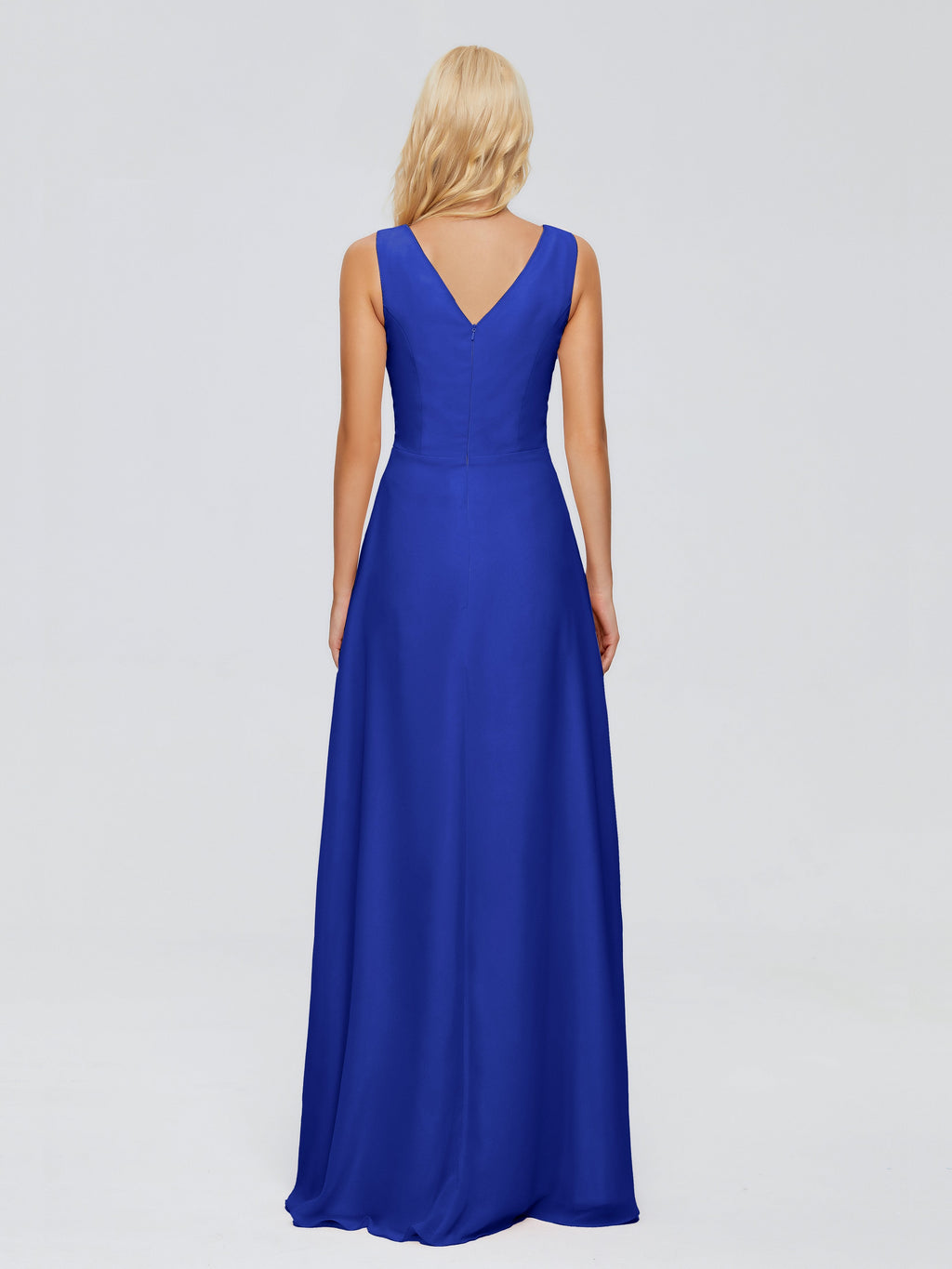 Maria V Neck Sleeveless Chiffon Bridesmaid Dresses