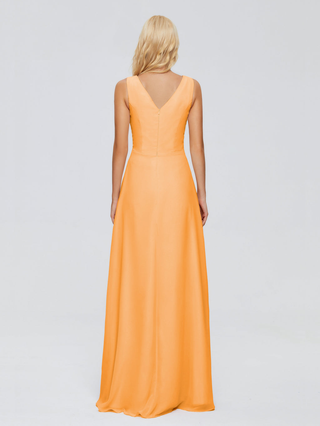 Maria V Neck Sleeveless Chiffon Bridesmaid Dresses
