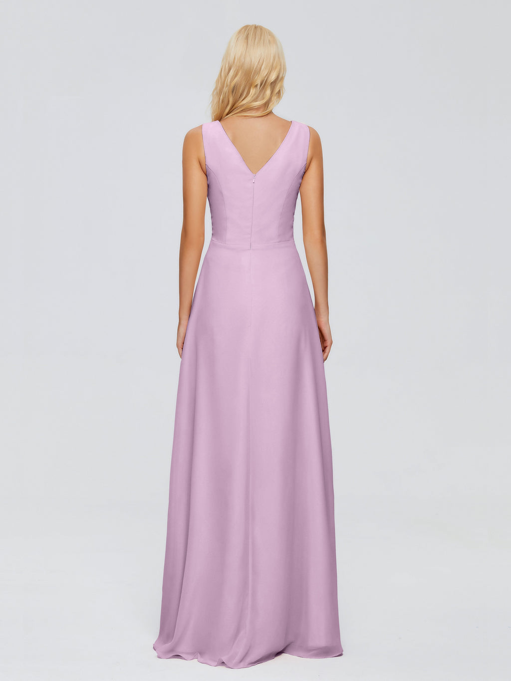 Maria V Neck Sleeveless Chiffon Bridesmaid Dresses