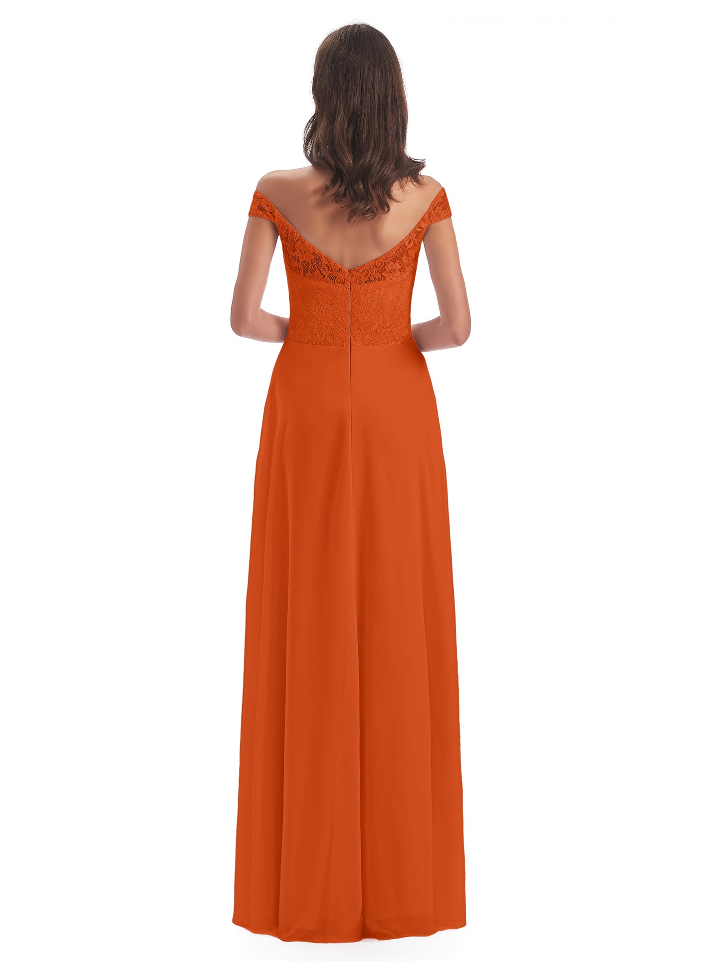 Marjorie Off The Shoulder Open Back Chiffon Long Bridesmaid Dresses