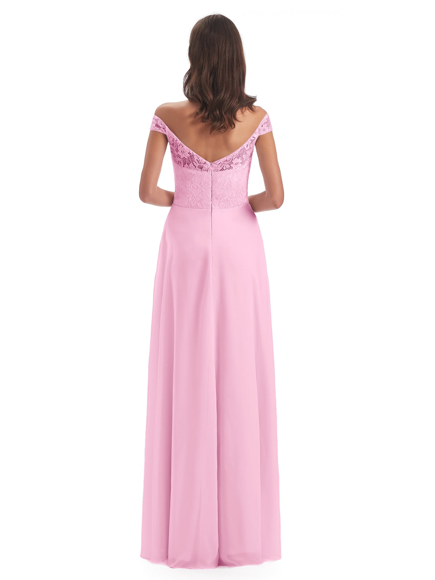 Marjorie Off The Shoulder Open Back Chiffon Long Bridesmaid Dresses