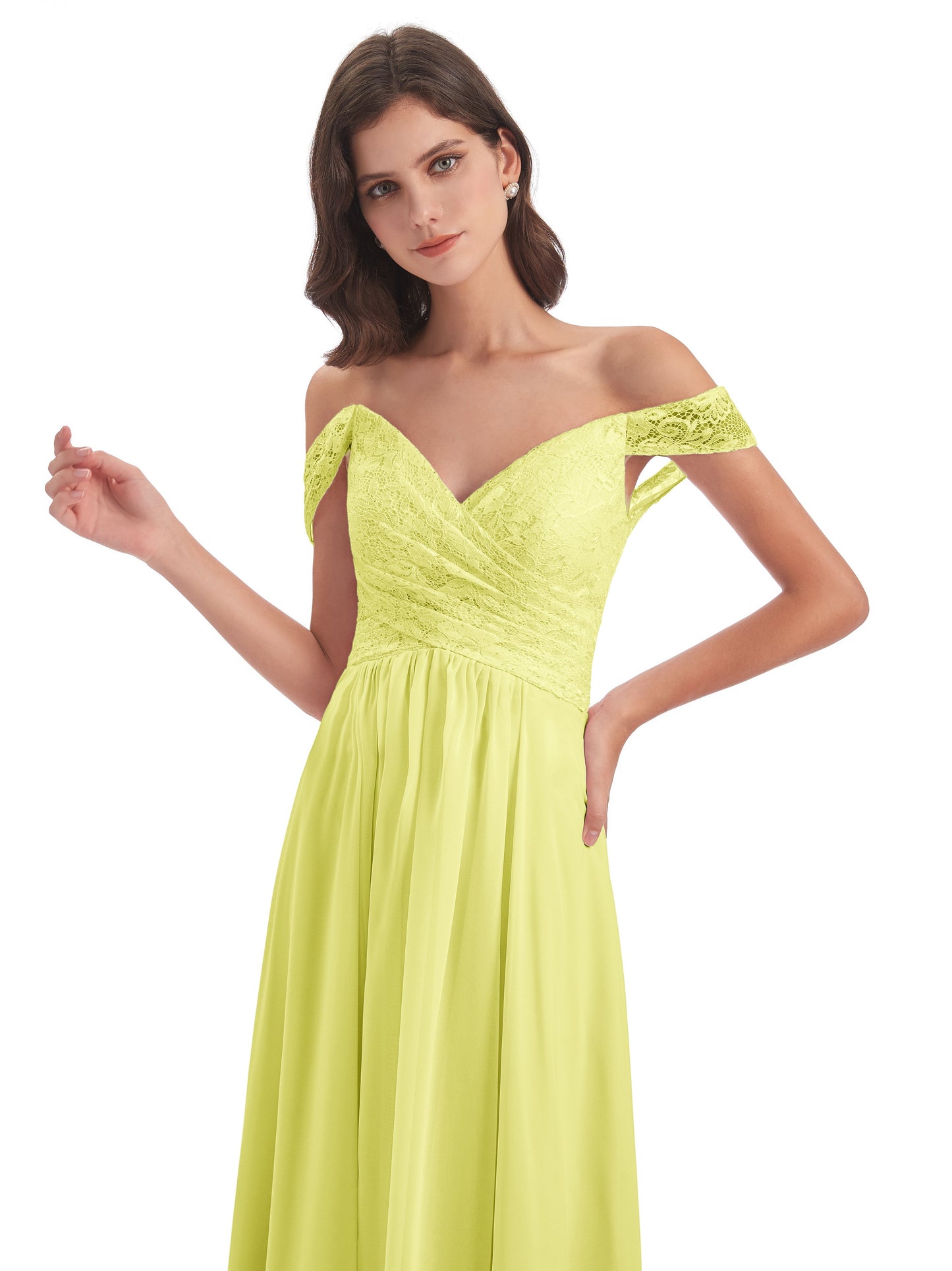 Marjorie Off The Shoulder Open Back Chiffon Long Bridesmaid Dresses