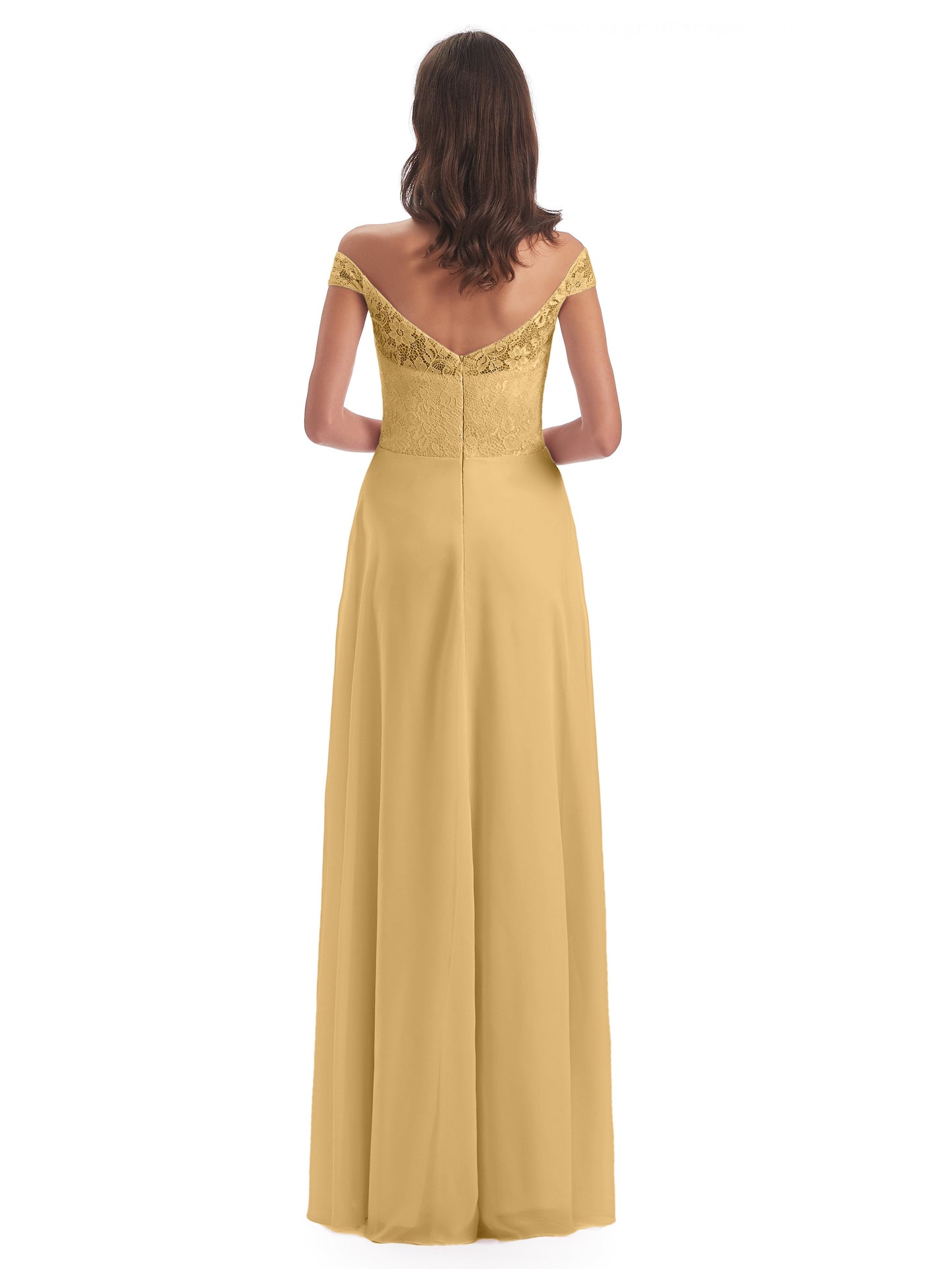 Marjorie Off The Shoulder Open Back Chiffon Long Bridesmaid Dresses