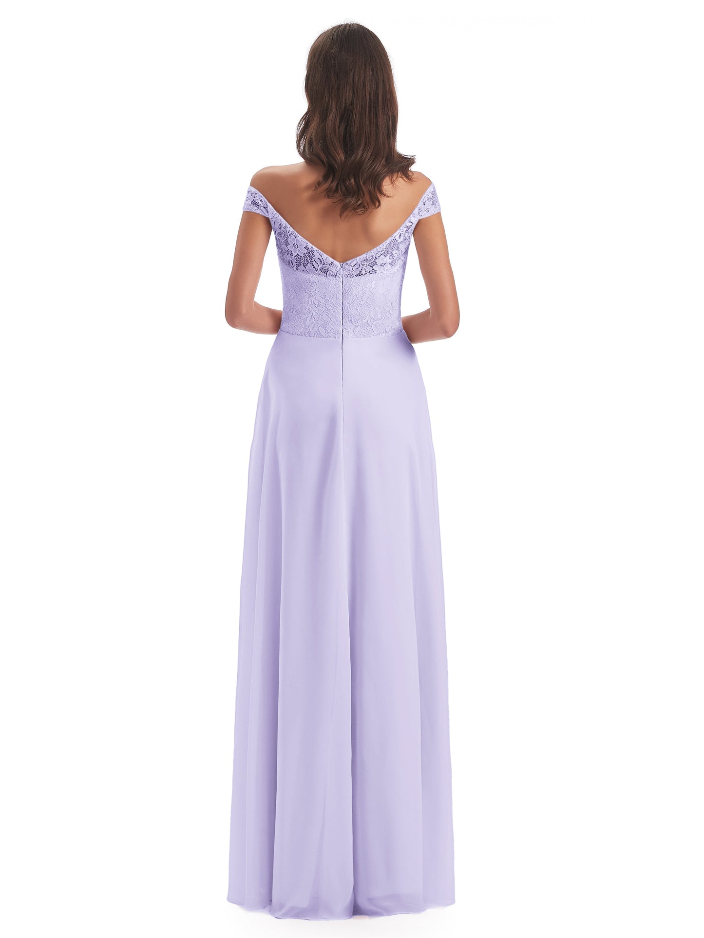 Marjorie Off The Shoulder Open Back Chiffon Long Bridesmaid Dresses