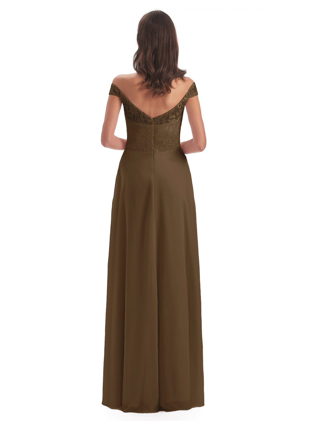 Marjorie Off The Shoulder Open Back Chiffon Long Bridesmaid Dresses