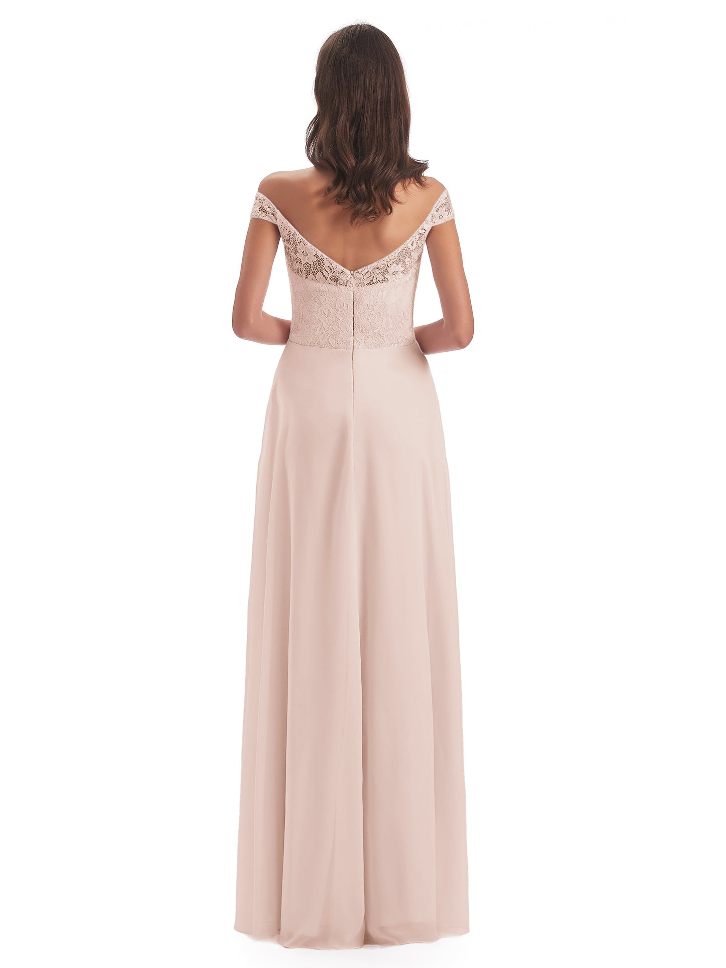 Marjorie Off The Shoulder Open Back Chiffon Long Bridesmaid Dresses