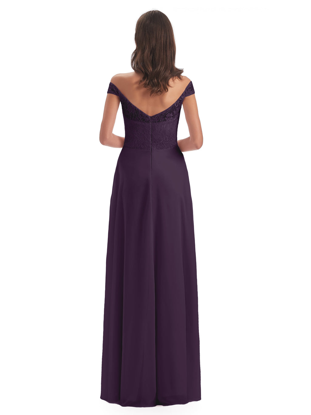 Marjorie Off The Shoulder Open Back Chiffon Long Bridesmaid Dresses