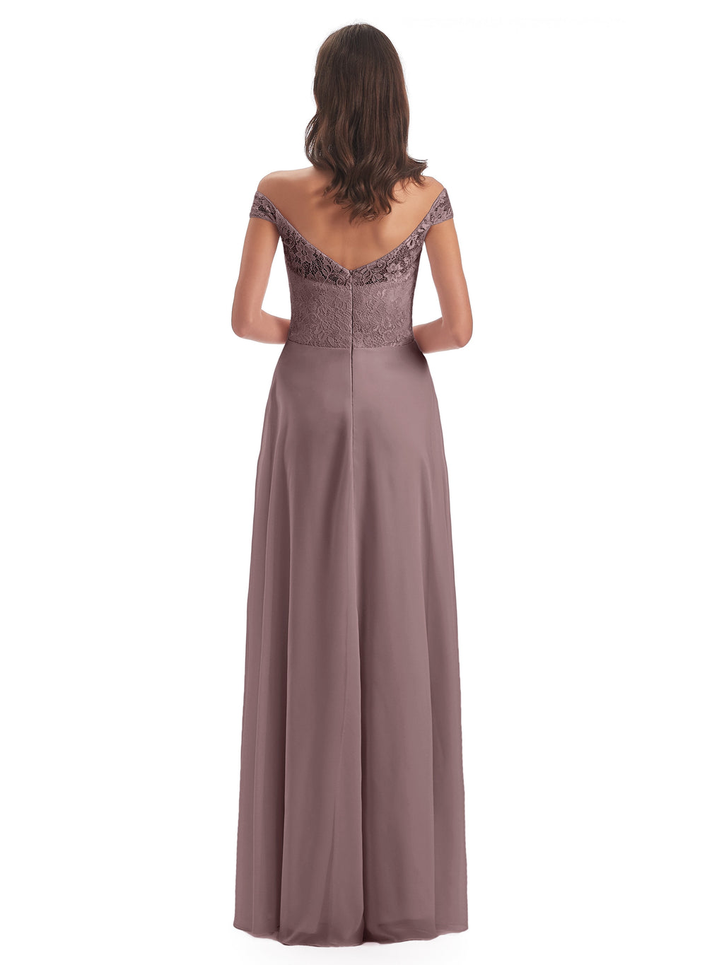 Marjorie Off The Shoulder Open Back Chiffon Long Bridesmaid Dresses