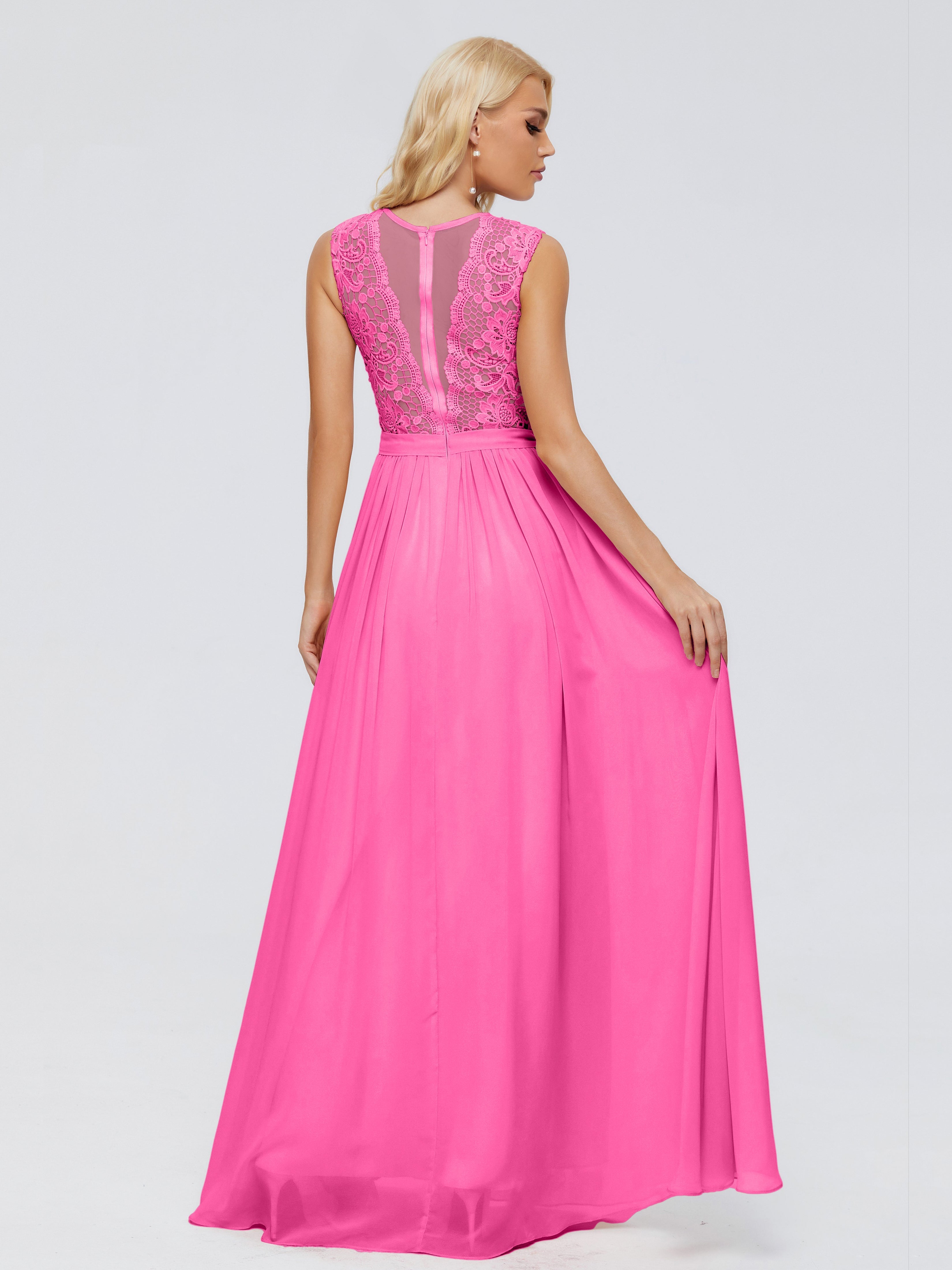 Melody A-Line Bateau Chiffon Bridesmaid Dresses