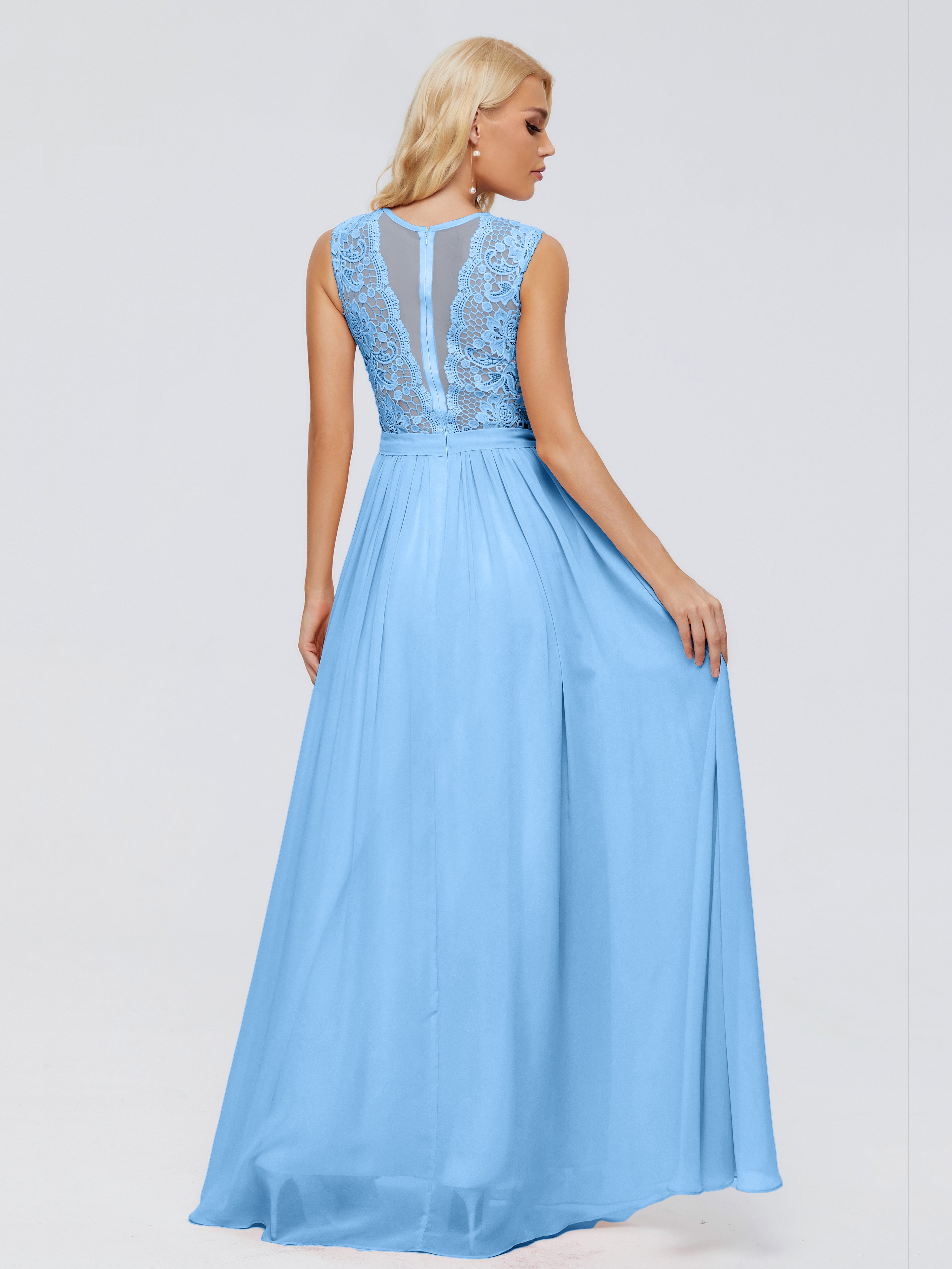 Melody A-Line Bateau Chiffon Bridesmaid Dresses