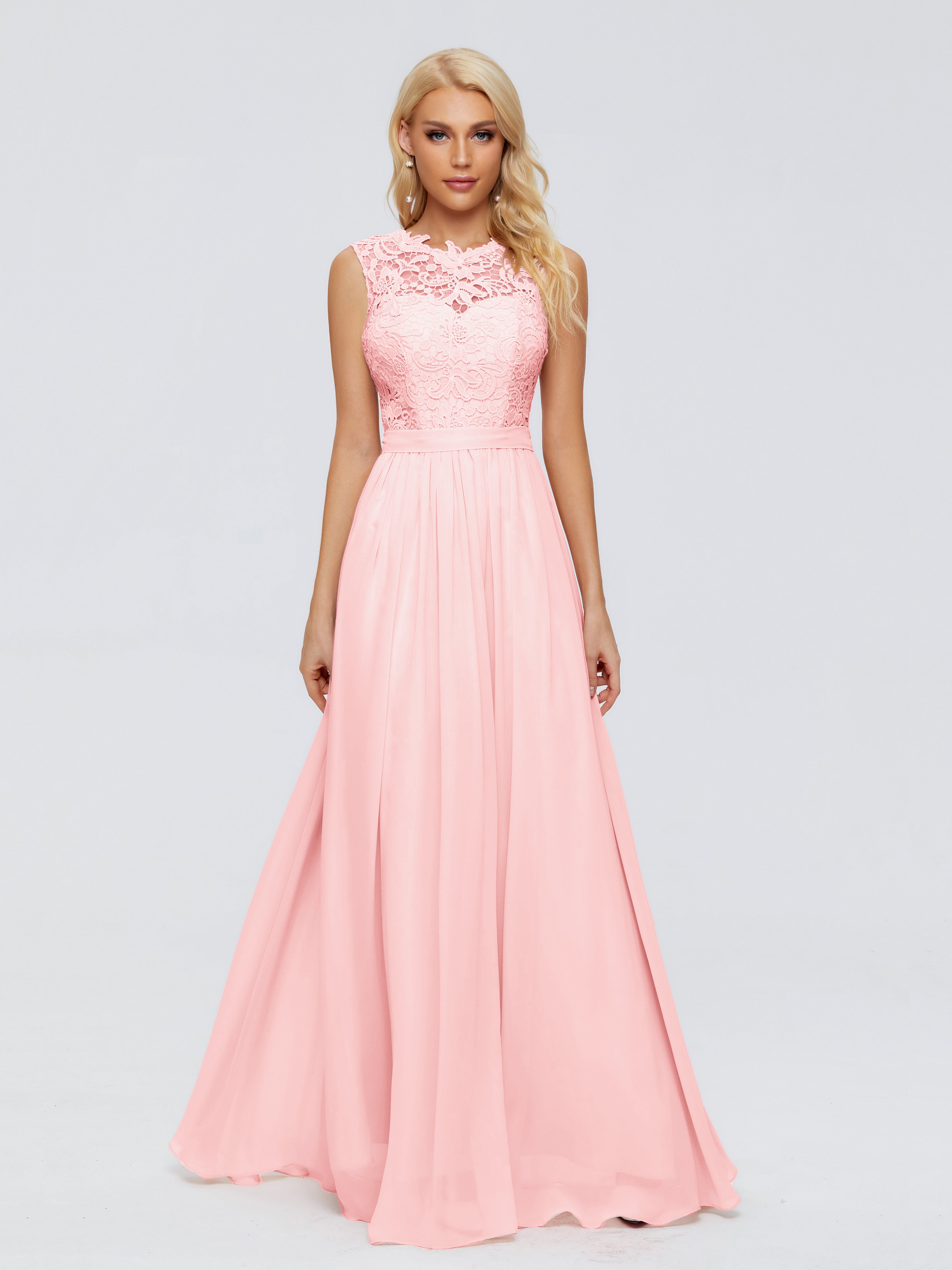 Melody A-Line Bateau Chiffon Bridesmaid Dresses