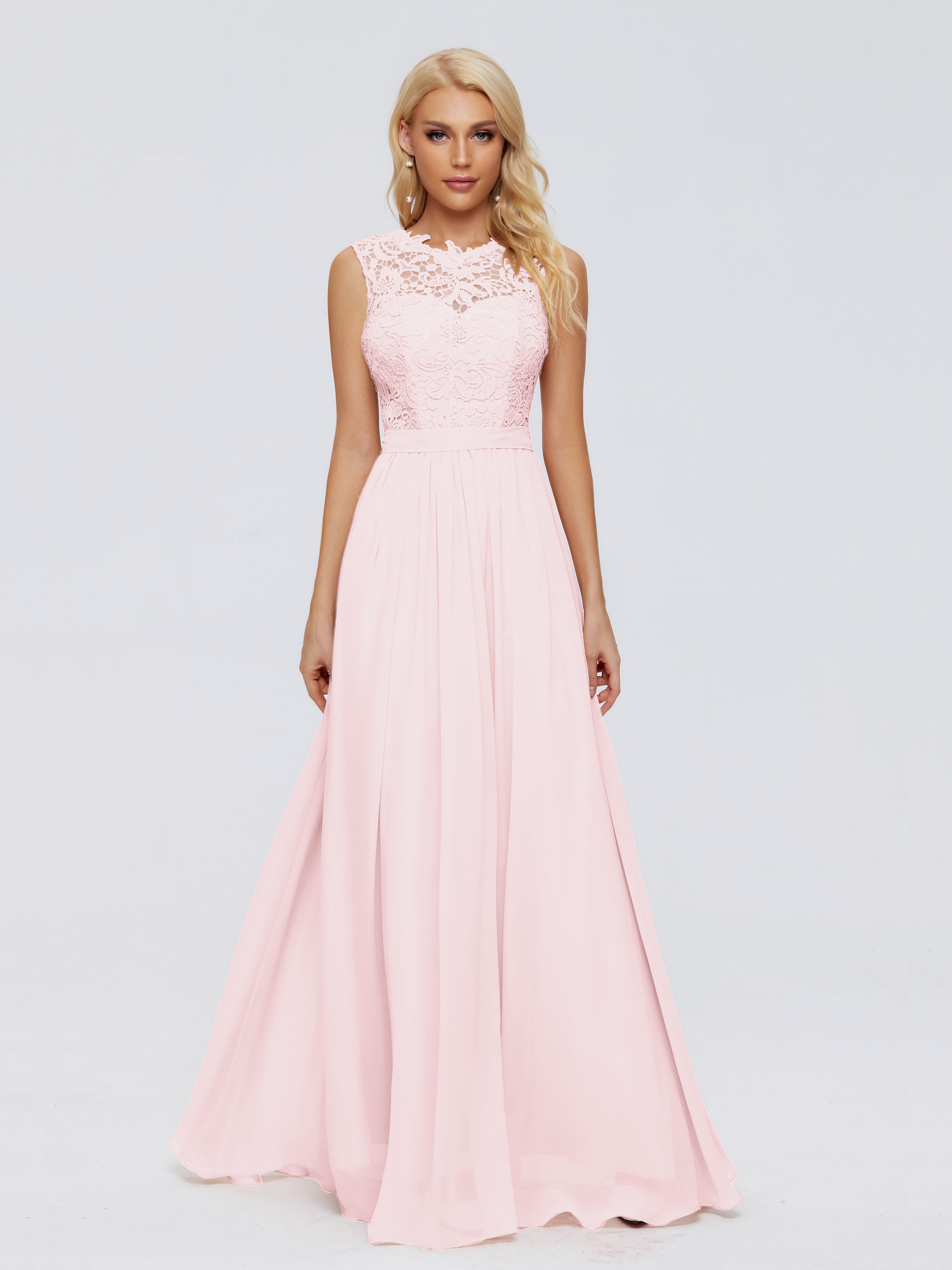 Melody A-Line Bateau Chiffon Bridesmaid Dresses