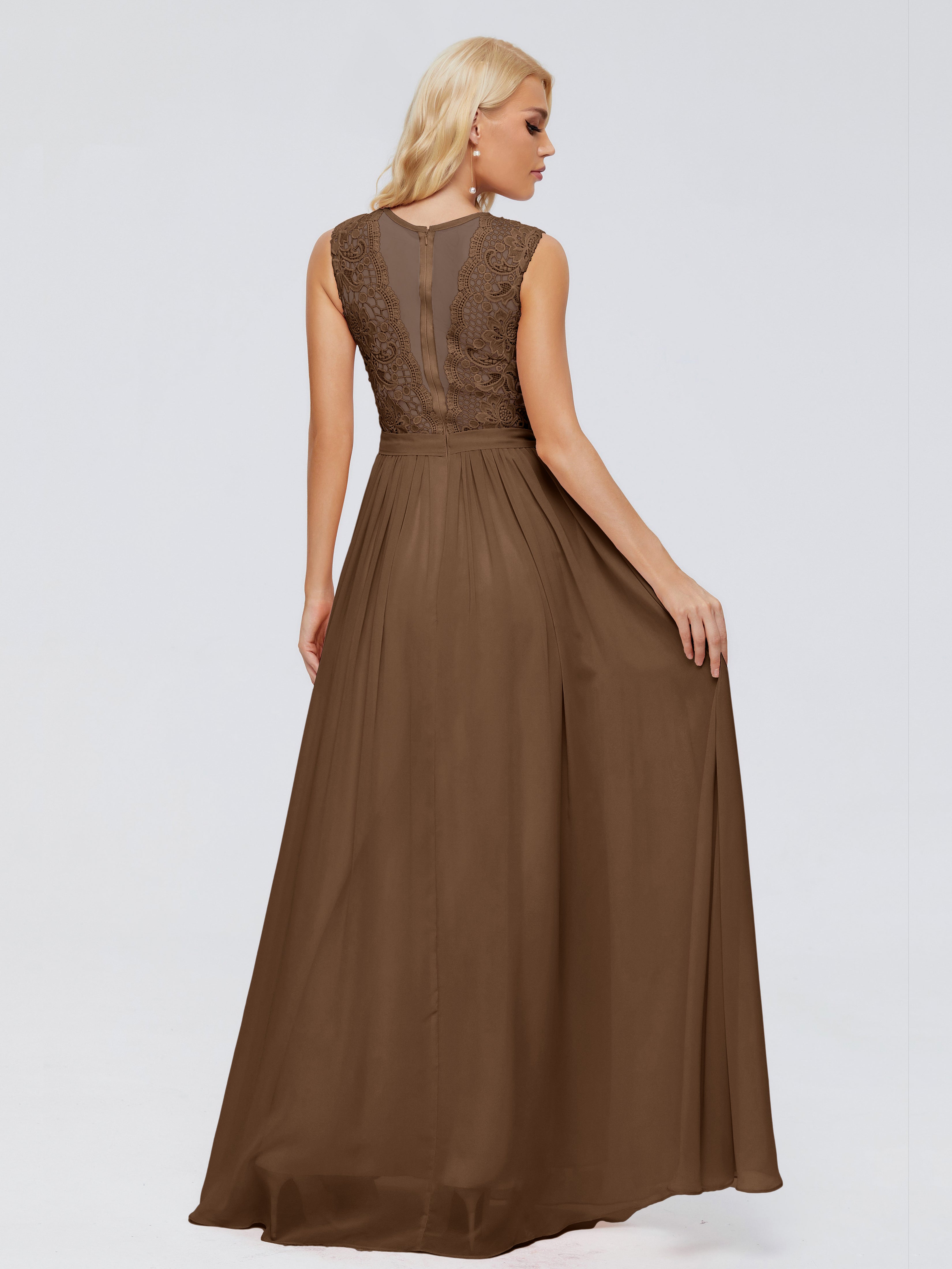 Melody A-Line Bateau Chiffon Bridesmaid Dresses