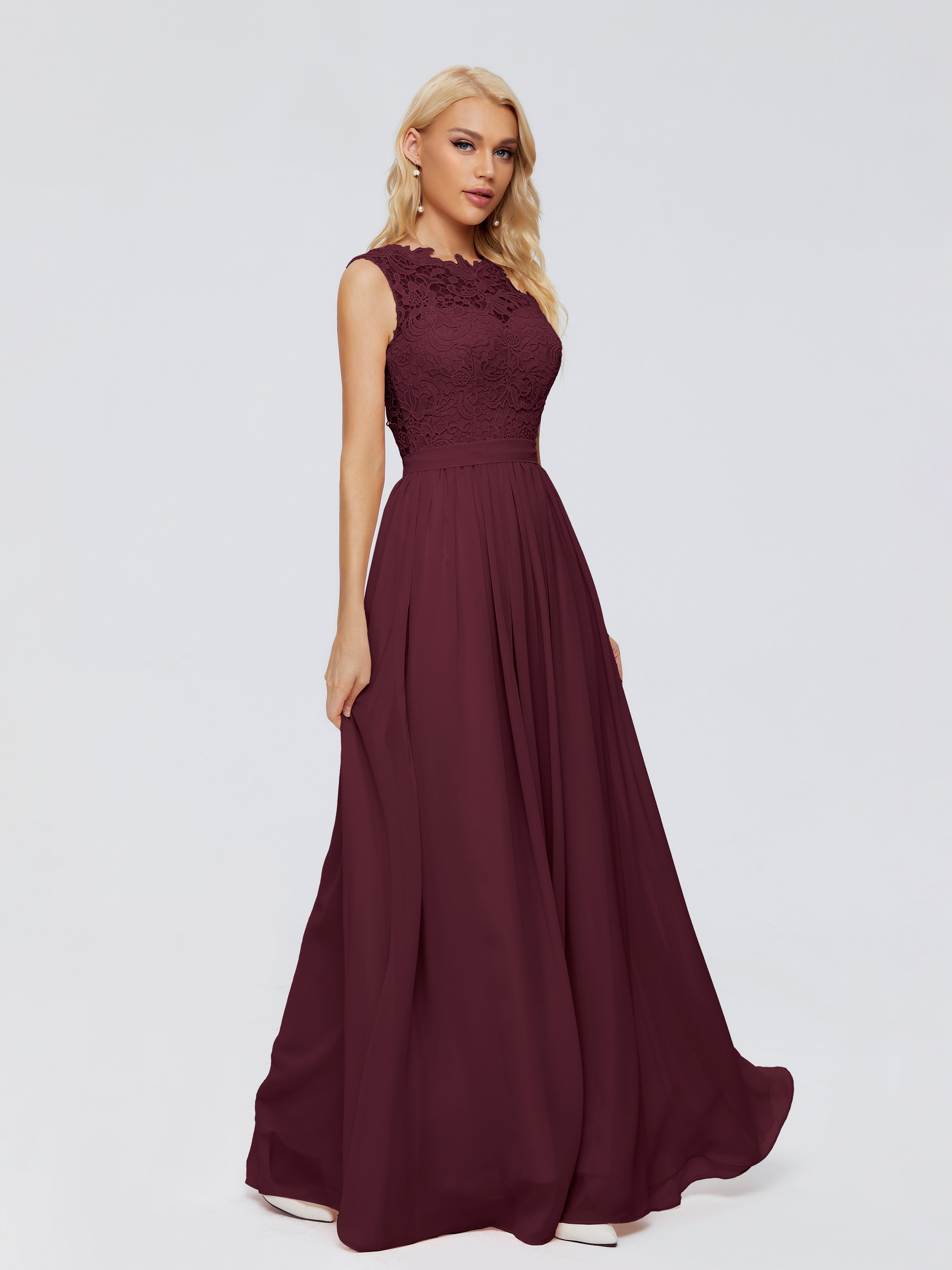 Melody A-Line Bateau Chiffon Bridesmaid Dresses