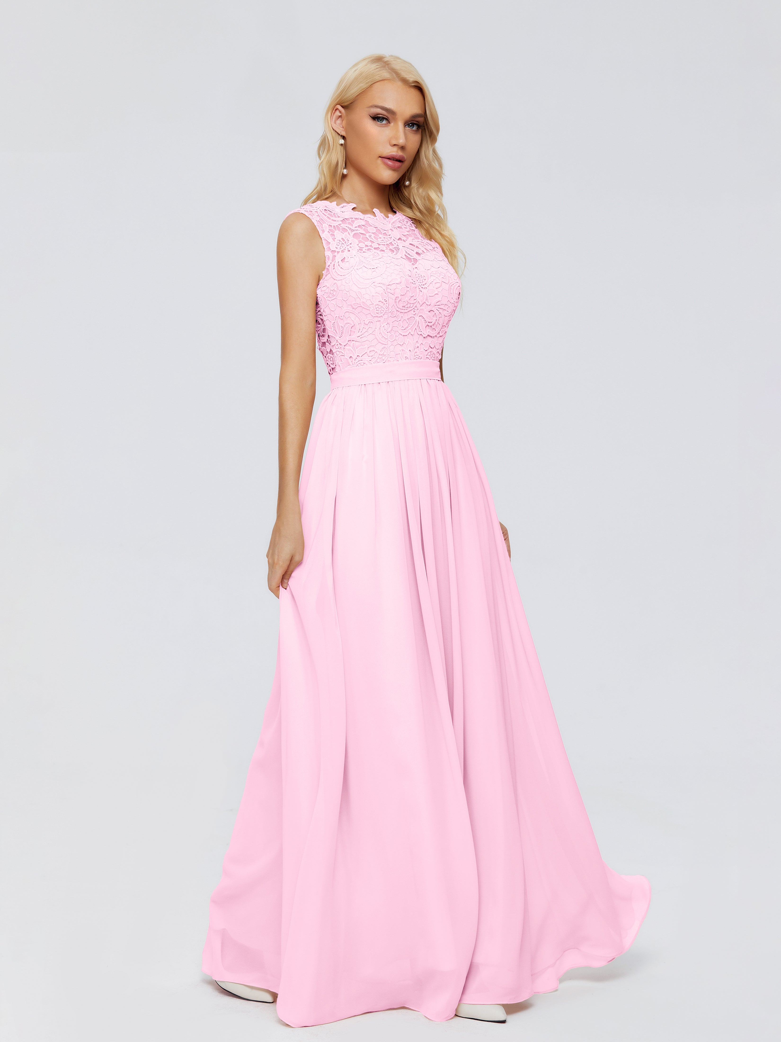 Melody A-Line Bateau Chiffon Bridesmaid Dresses