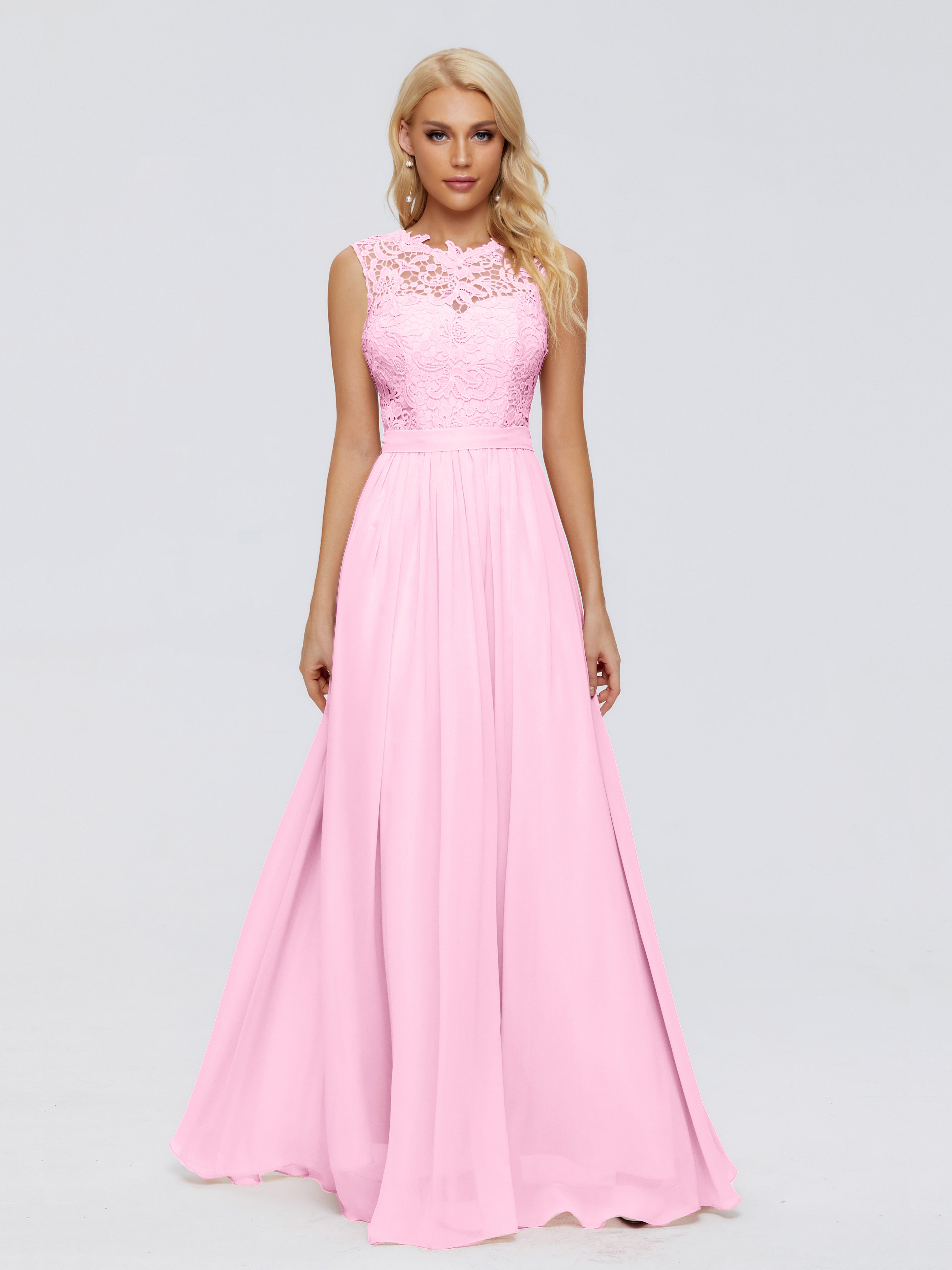 Melody A-Line Bateau Chiffon Bridesmaid Dresses