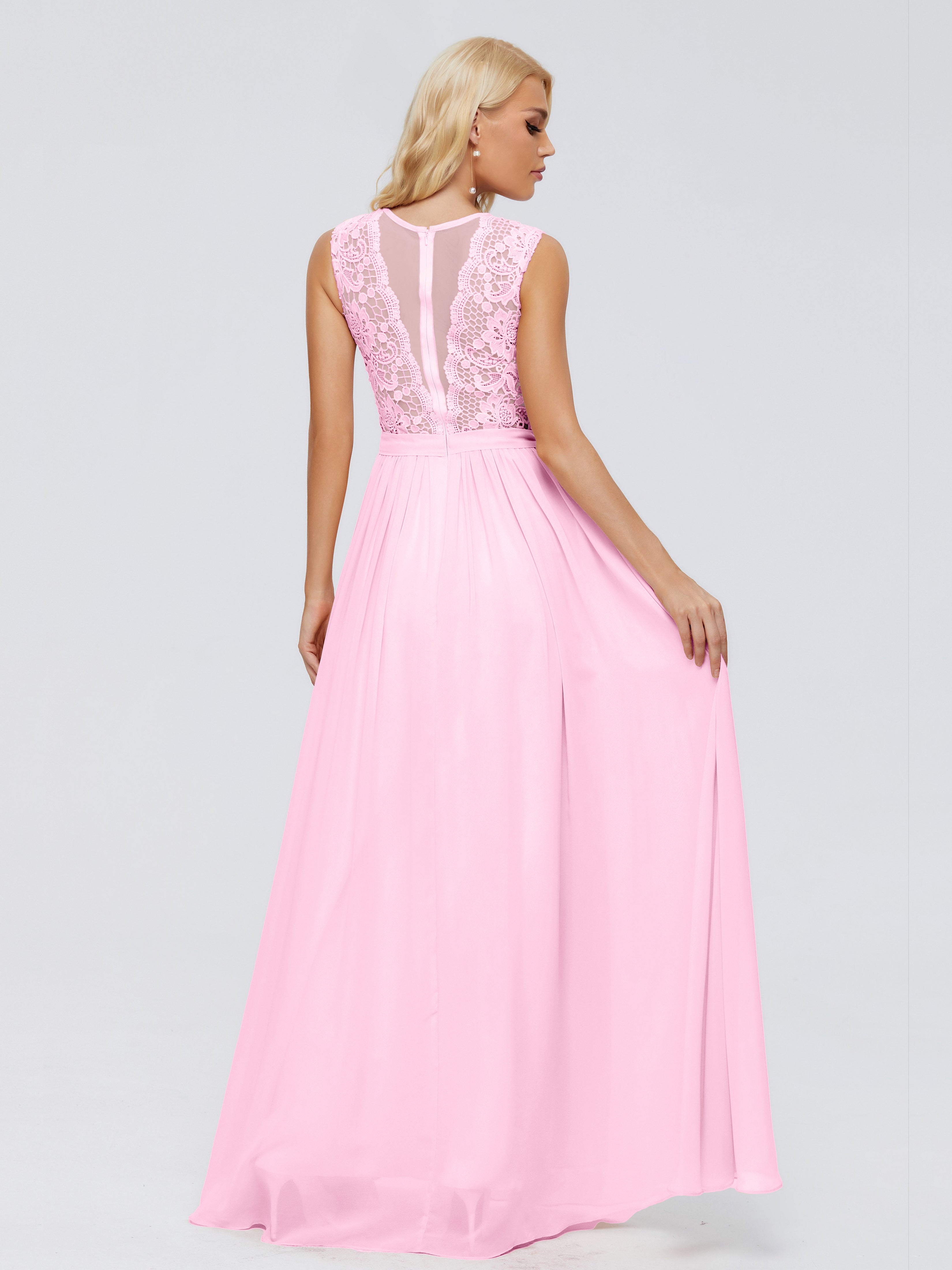Melody A-Line Bateau Chiffon Bridesmaid Dresses