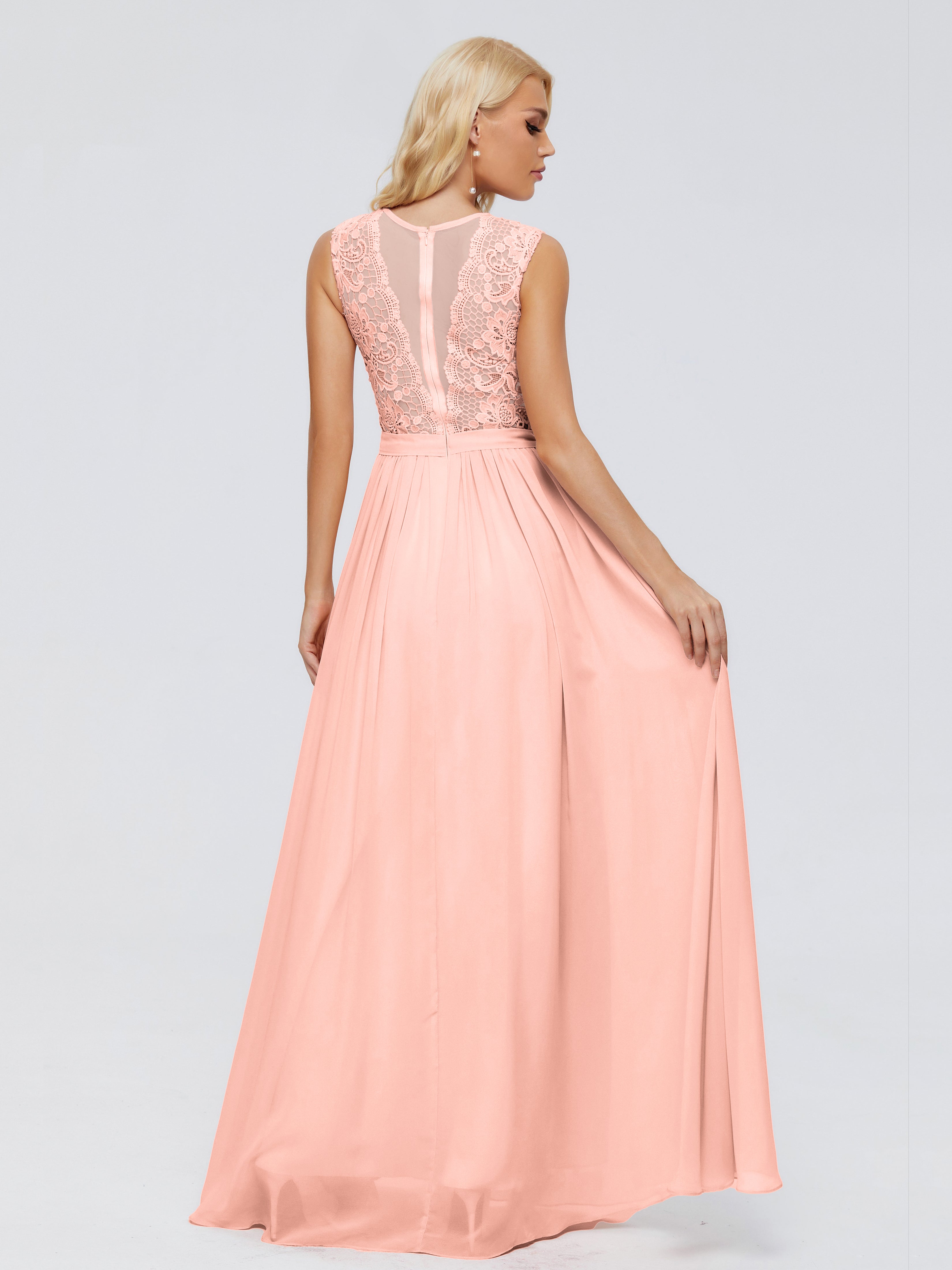 Melody A-Line Bateau Chiffon Bridesmaid Dresses