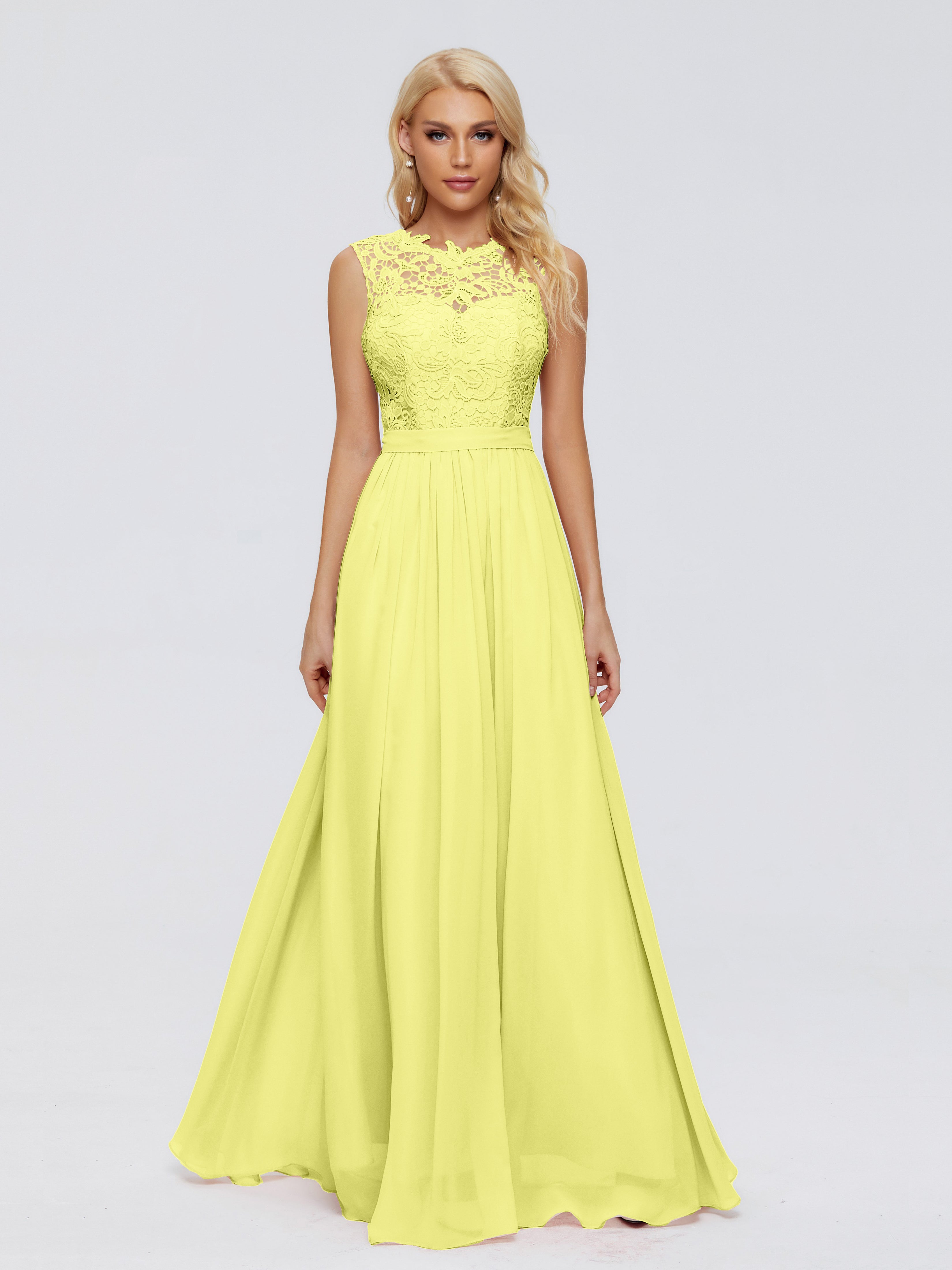 Melody A-Line Bateau Chiffon Bridesmaid Dresses