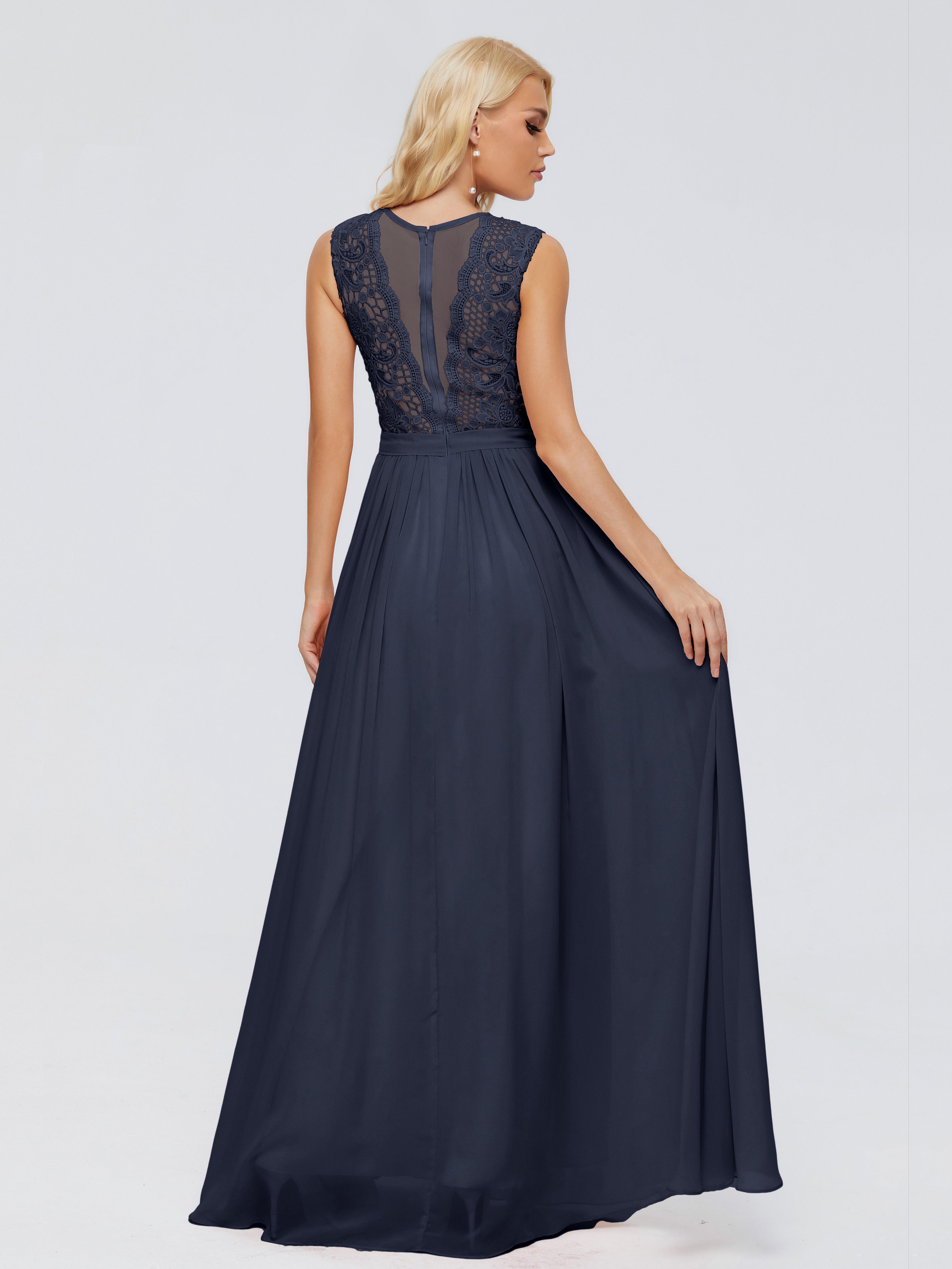 Melody A-Line Bateau Chiffon Bridesmaid Dresses