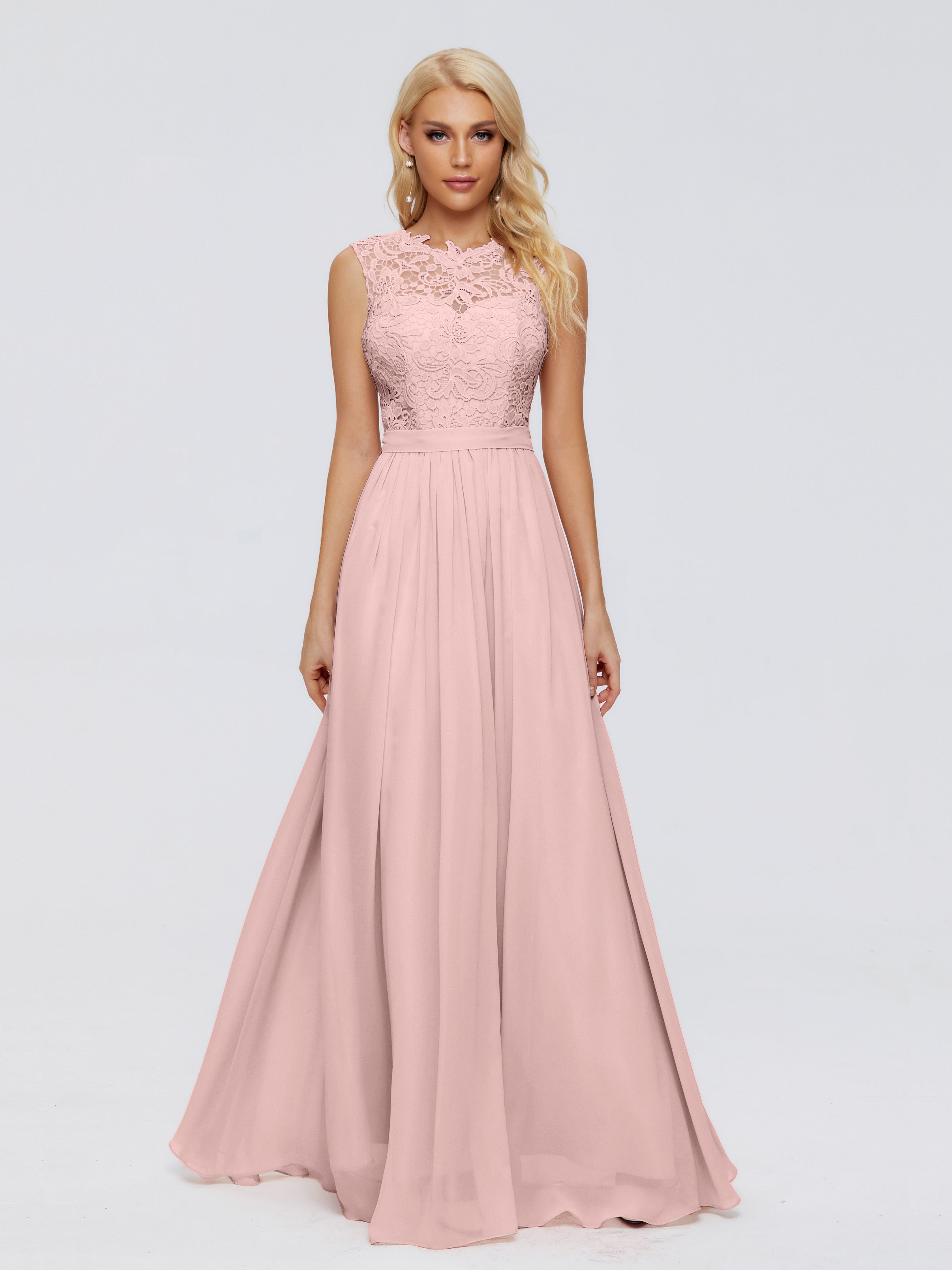Melody A-Line Bateau Chiffon Bridesmaid Dresses
