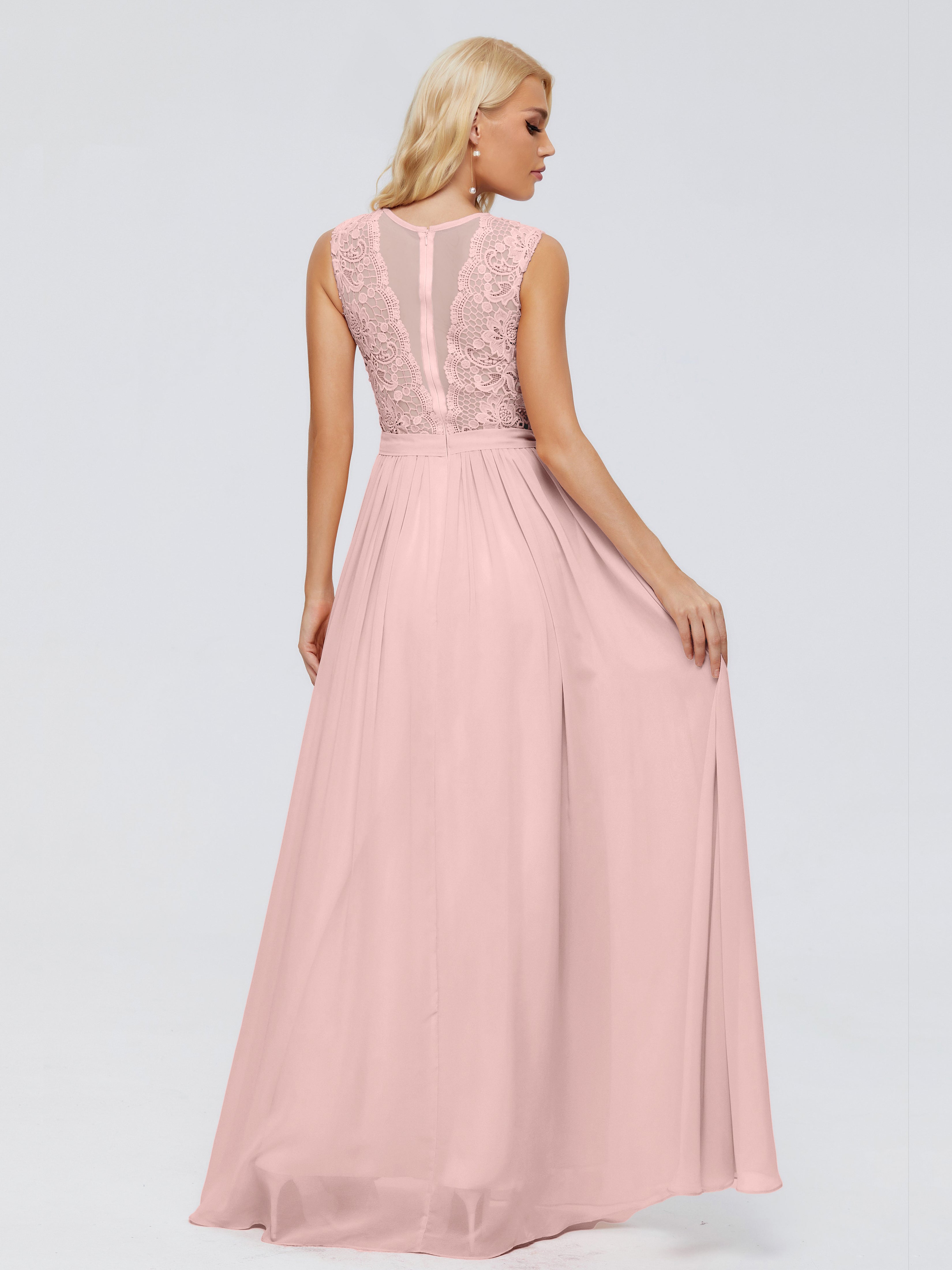 Melody A-Line Bateau Chiffon Bridesmaid Dresses