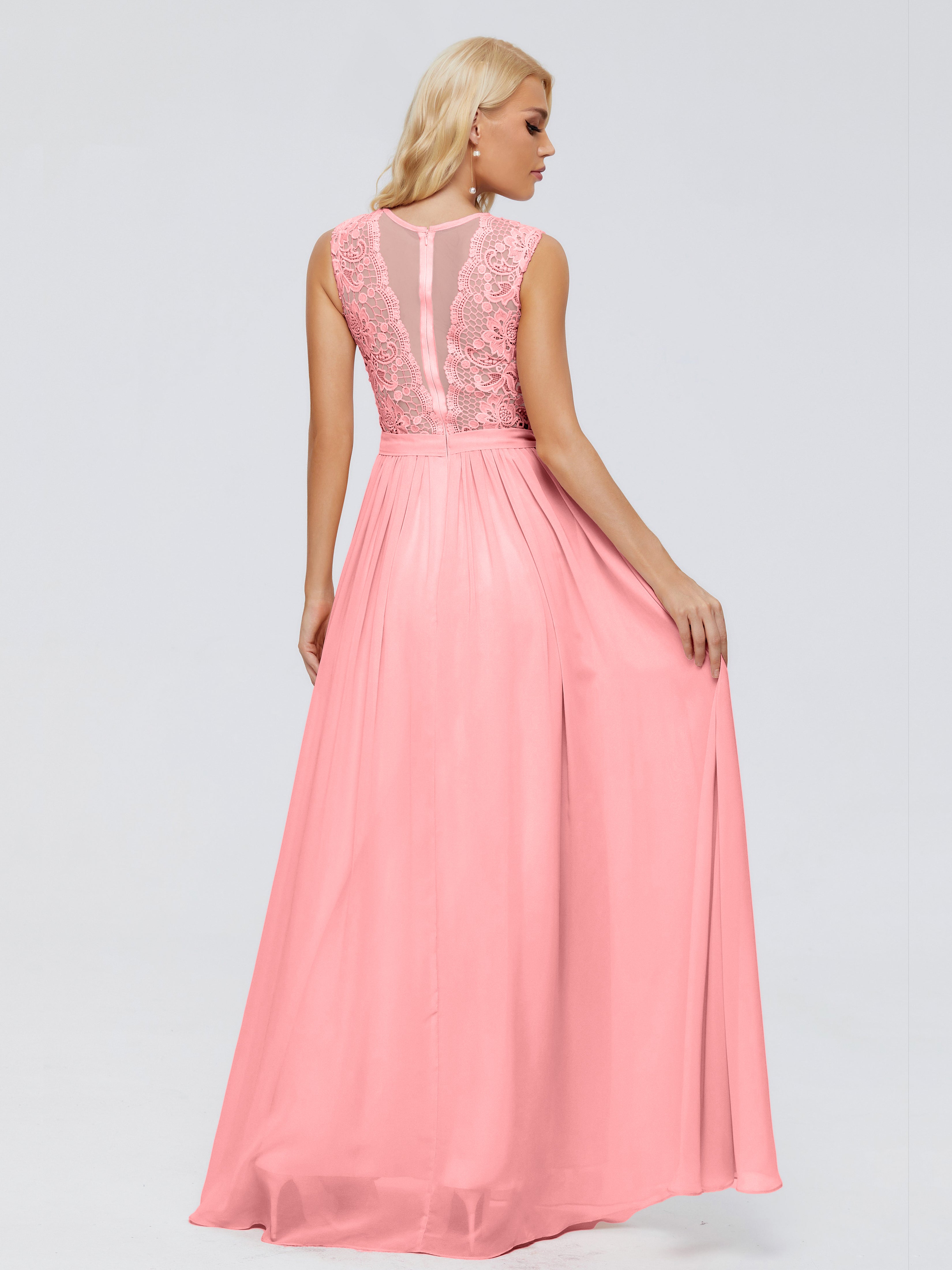 Melody A-Line Bateau Chiffon Bridesmaid Dresses
