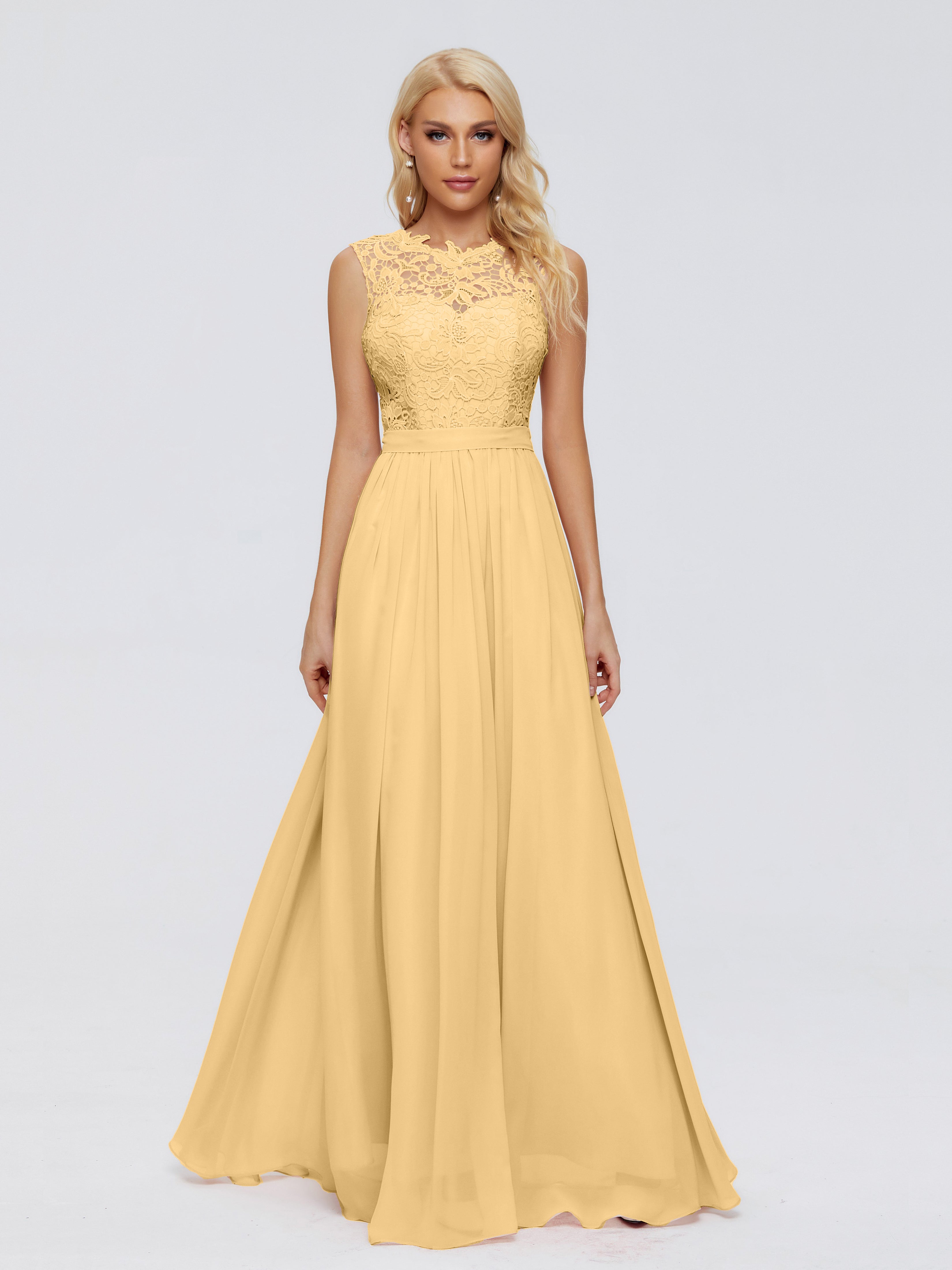 Melody A-Line Bateau Chiffon Bridesmaid Dresses