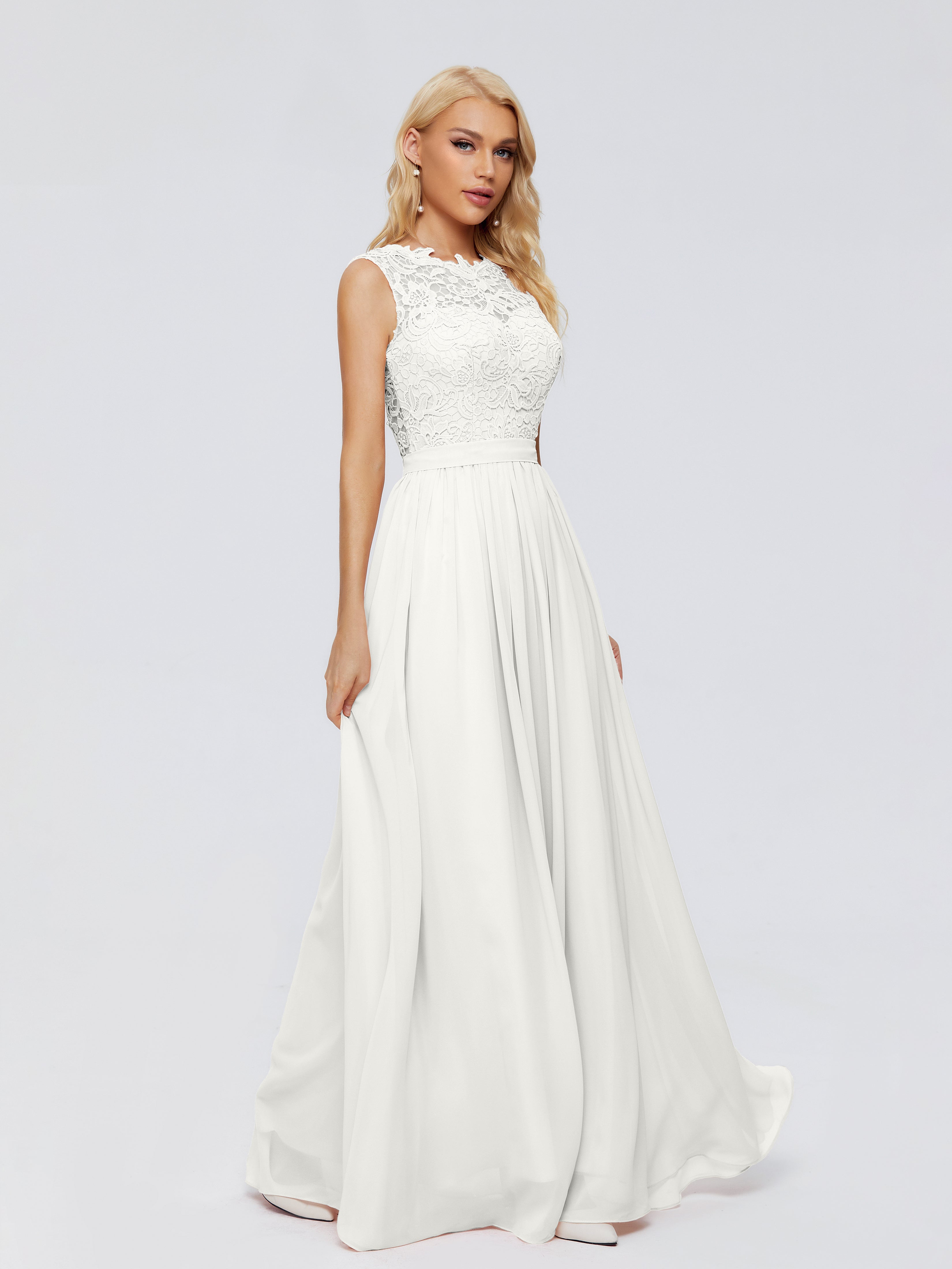 Melody A-Line Bateau Chiffon Bridesmaid Dresses