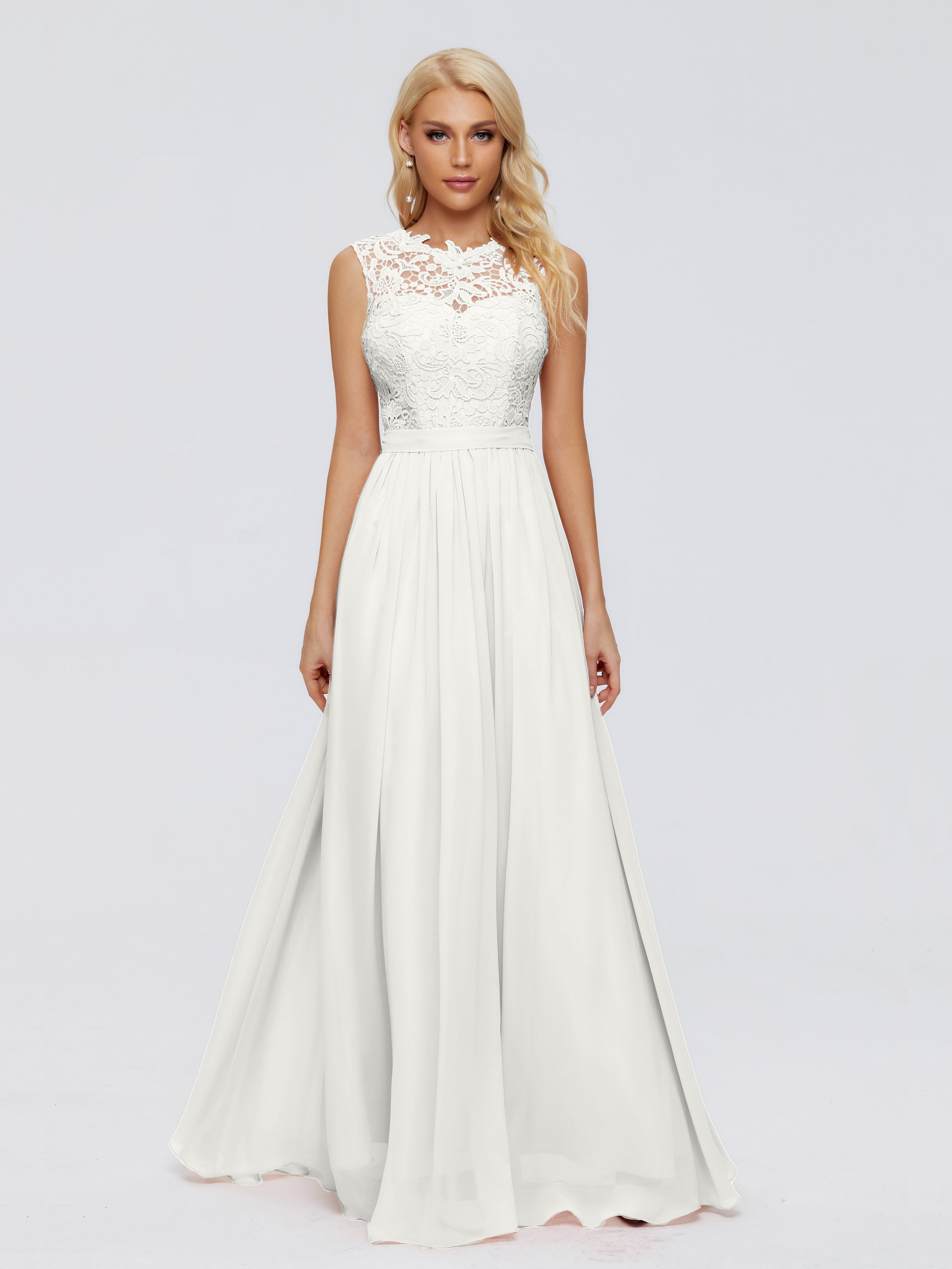 Melody A-Line Bateau Chiffon Bridesmaid Dresses