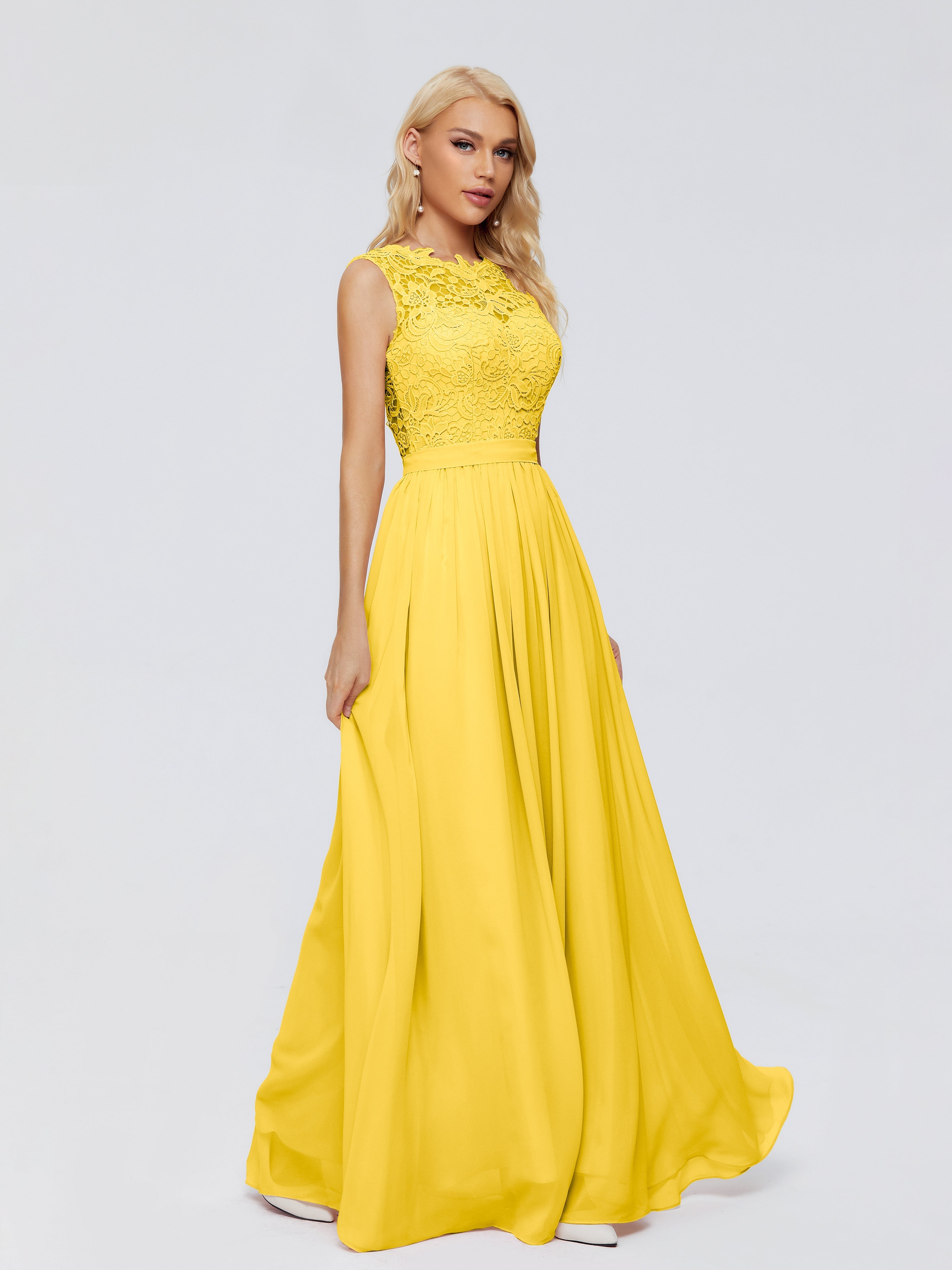 Melody A-Line Bateau Chiffon Bridesmaid Dresses