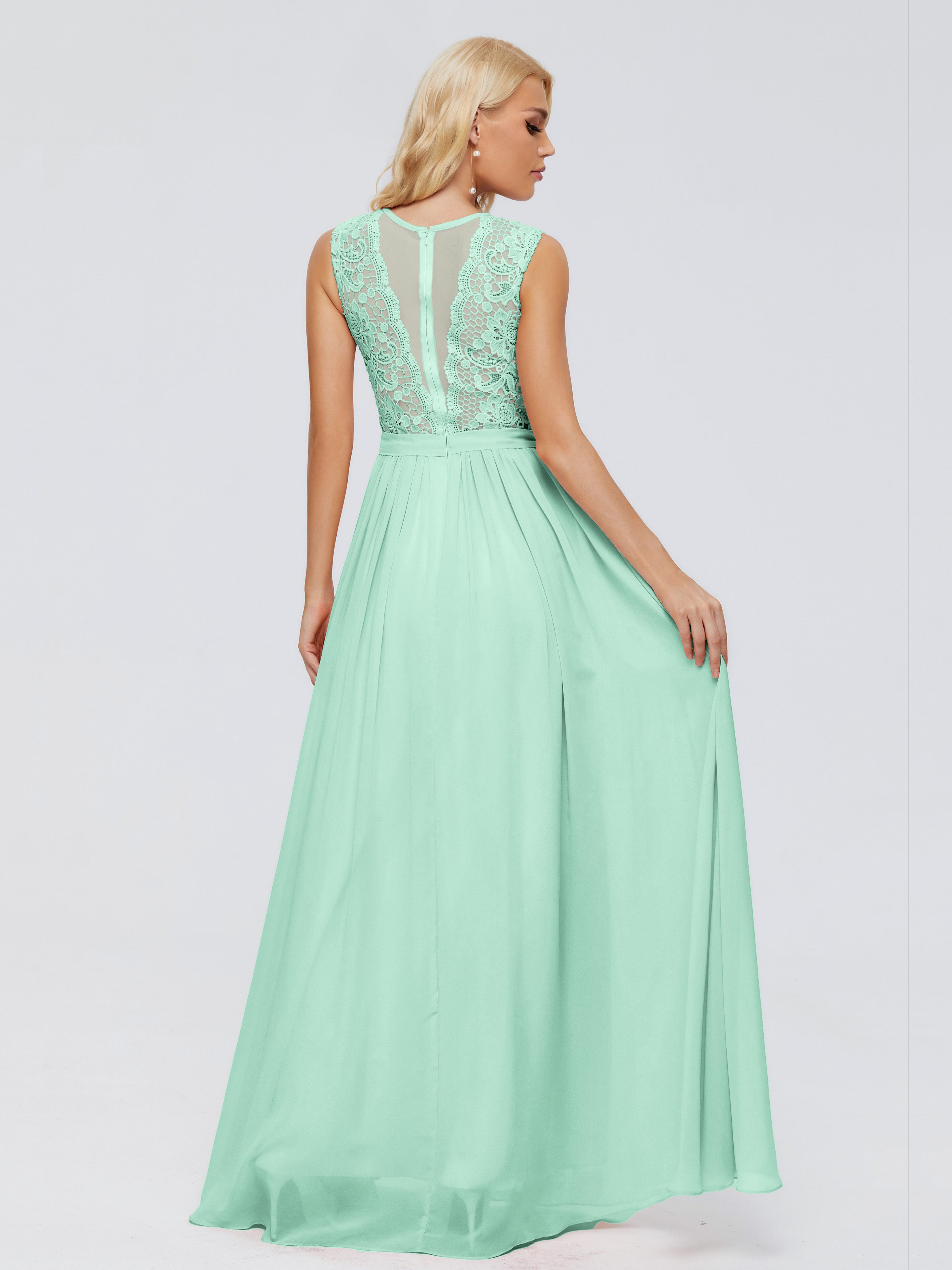 Melody A-Line Bateau Chiffon Bridesmaid Dresses