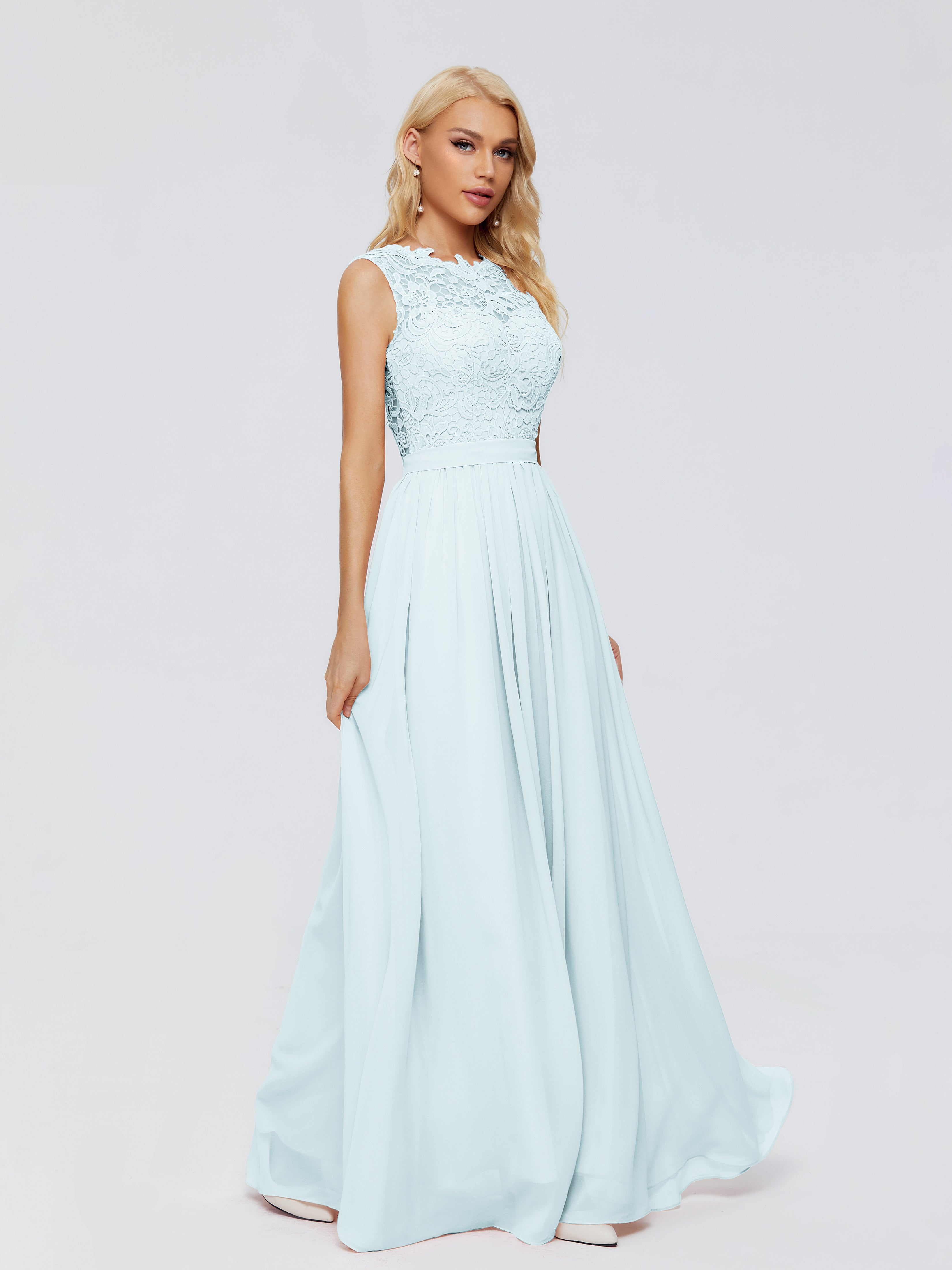 Melody A-Line Bateau Chiffon Bridesmaid Dresses