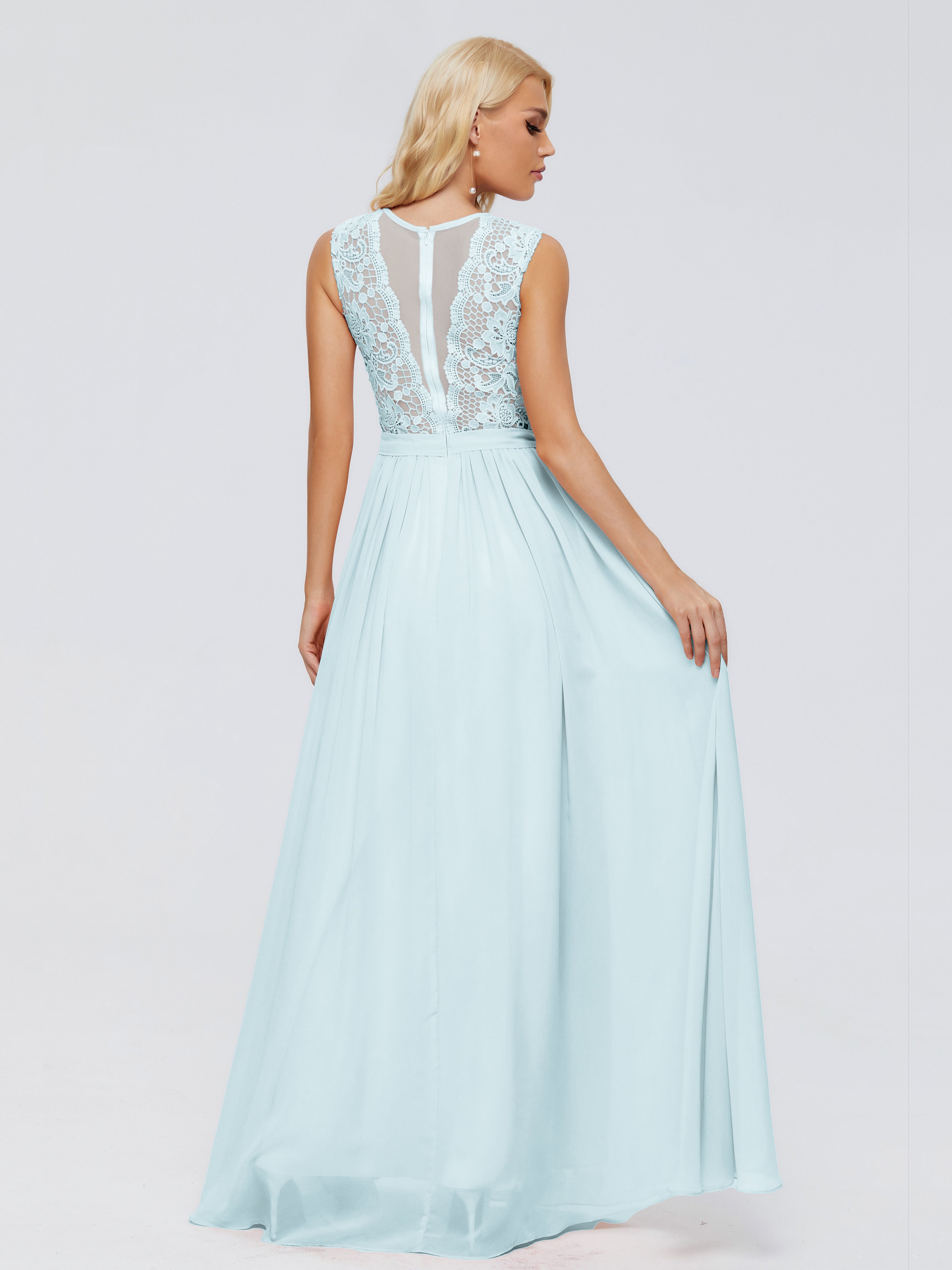Melody A-Line Bateau Chiffon Bridesmaid Dresses