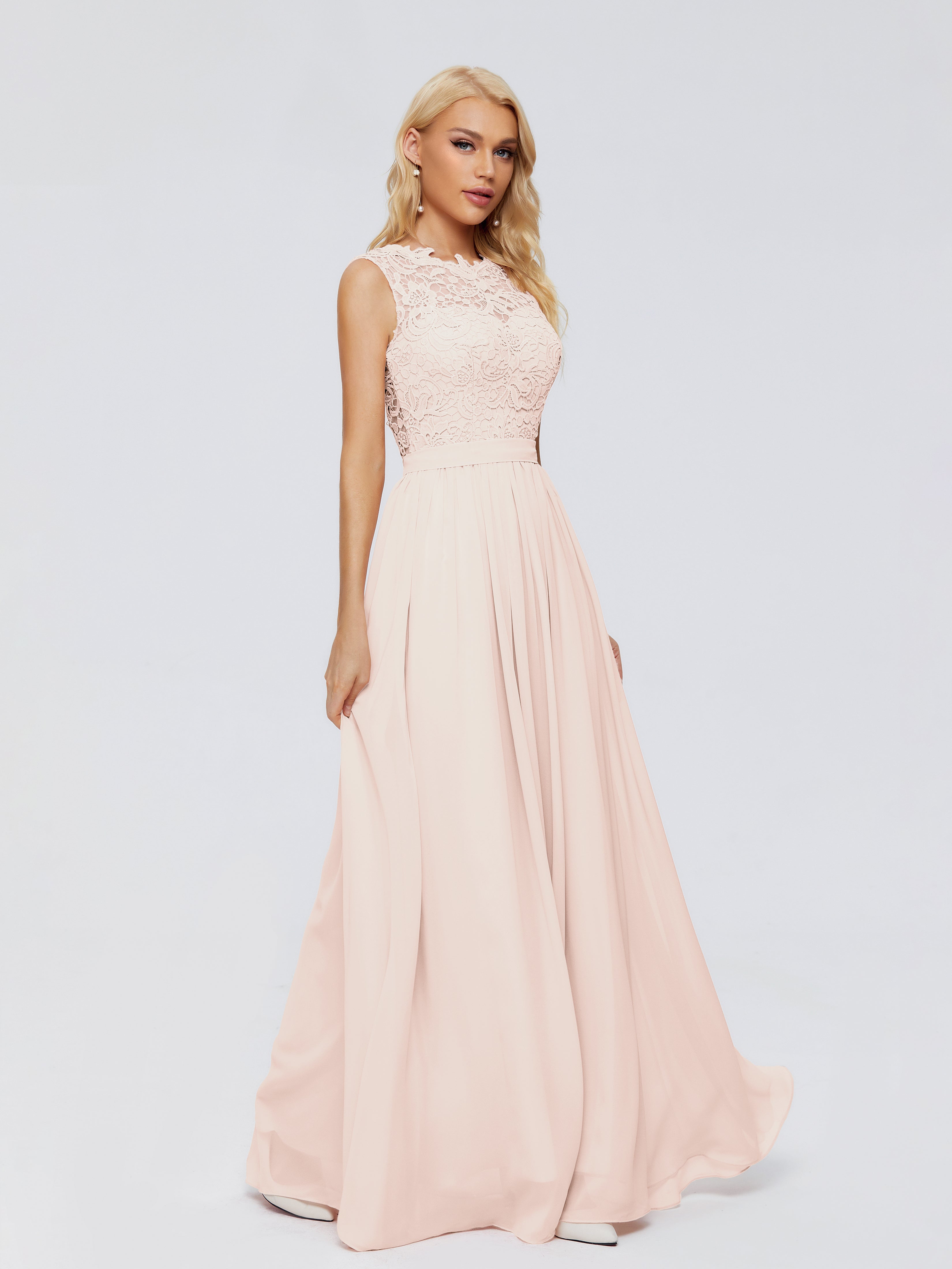 Melody A-Line Bateau Chiffon Bridesmaid Dresses